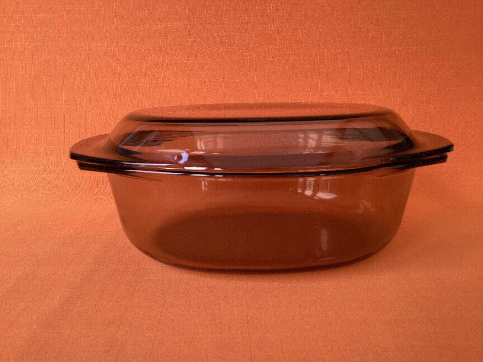 1980s Arcopal Fumé Casserole Dish, Unused In Original Box, Retro Arcoroc 3.5 Litre Dish photo vinterior