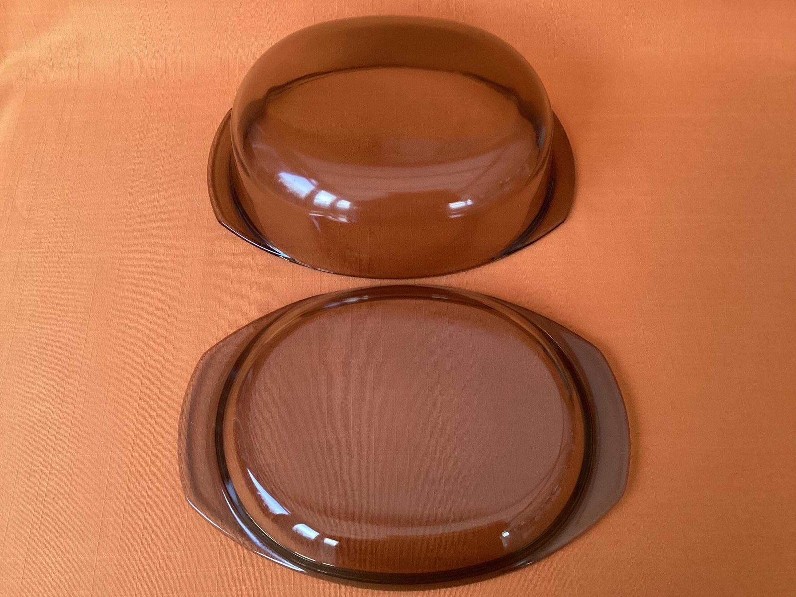 photo furniture 1980s Arcopal Fumé Casserole Dish, Unused In Original Box, Retro Arcoroc 3.5 Litre Dish