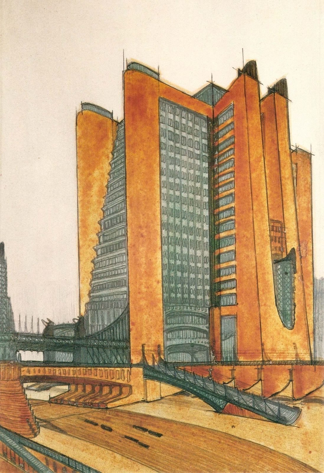 Antonio Sant'elia   'Citta Nuova', Italy, 1914 Vintage Poster