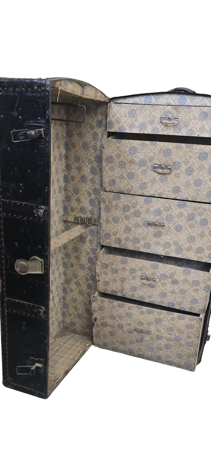 Raro Baule Armadio "Steamer Trunk" D'epoca photo vinterior
