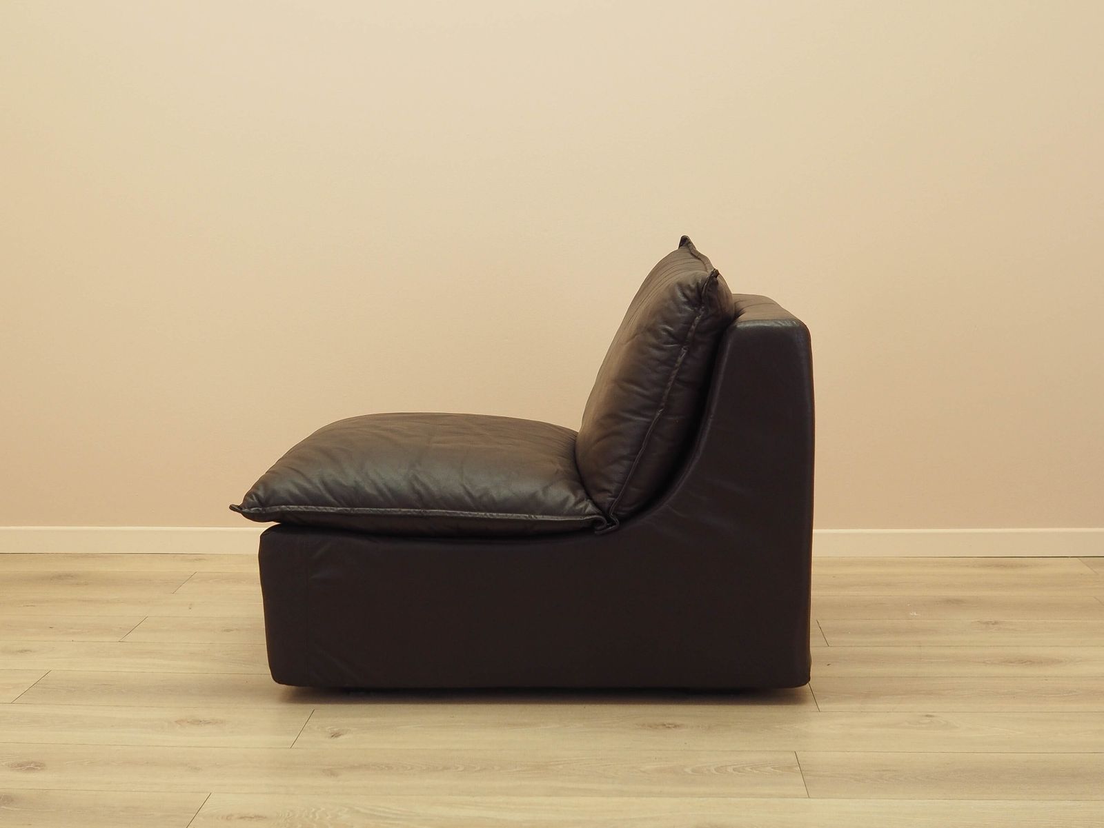 Brown Leather Armchair, Italian Design, 1960s, Production: Italy photo Furniture
