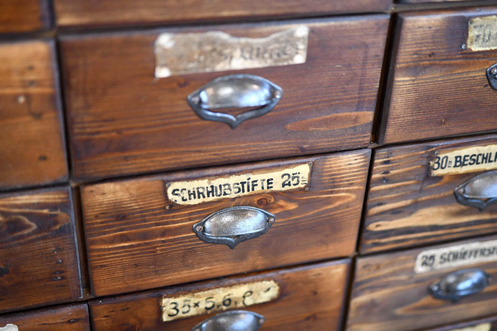 photo vinterior Art Nouveau Ironmongers Shop Counter Drawers Circa 1910s