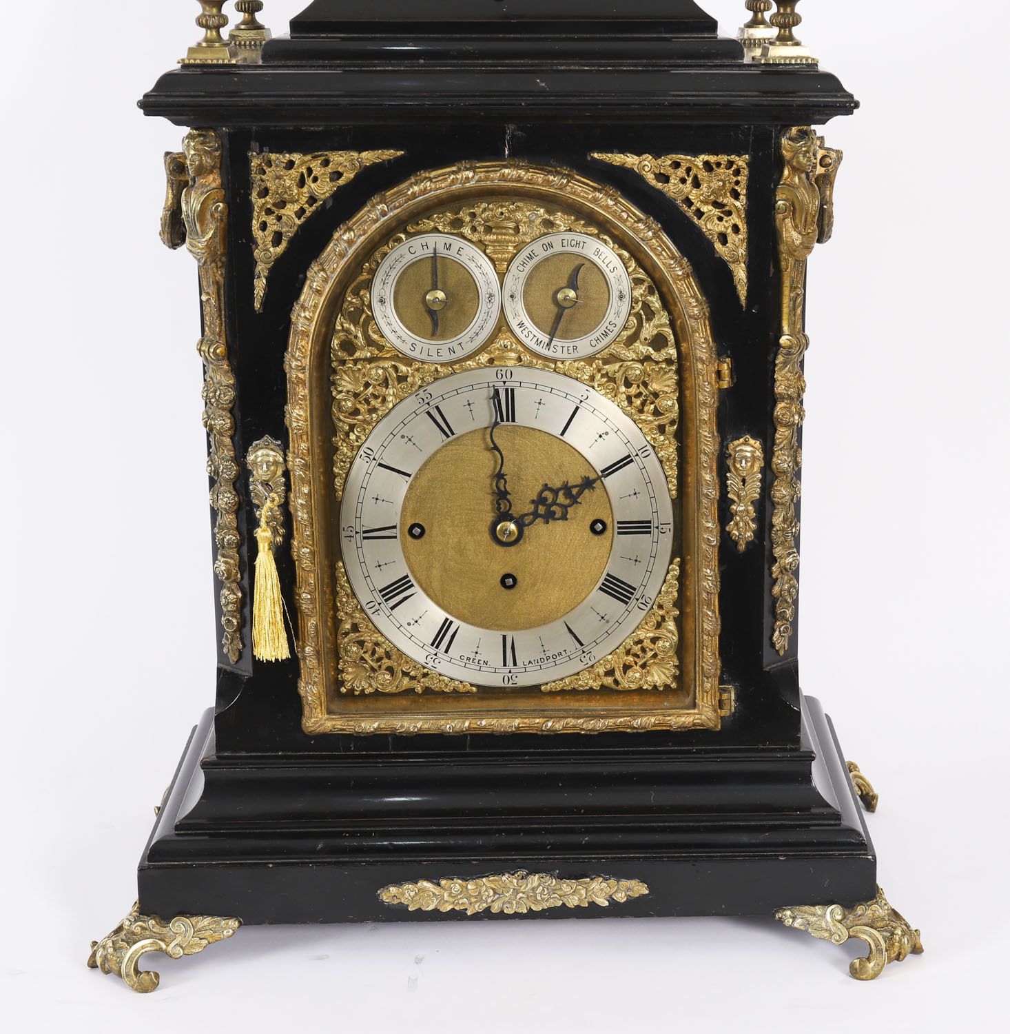 Antique Ormolu Mounted Ebonised Gilt Bronze Chiming Mantel Clock C1860 photo 6250.0