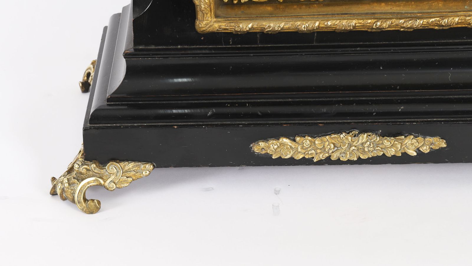 Home Decor Antique Ormolu Mounted Ebonised Gilt Bronze Chiming Mantel Clock C1860 photo