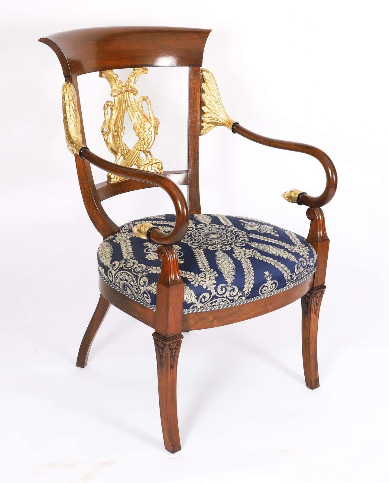 Exceptional Pair Italian Neoclassical Giltwood Armchairs Circa 1900 photo furniture