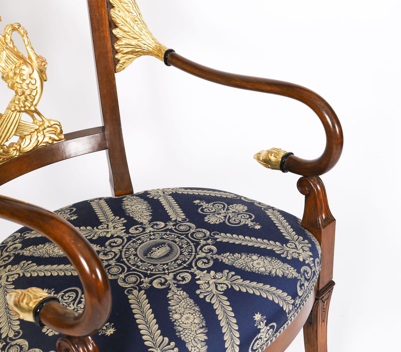 4500.0 Exceptional Pair Italian Neoclassical Giltwood Armchairs Circa 1900 photo