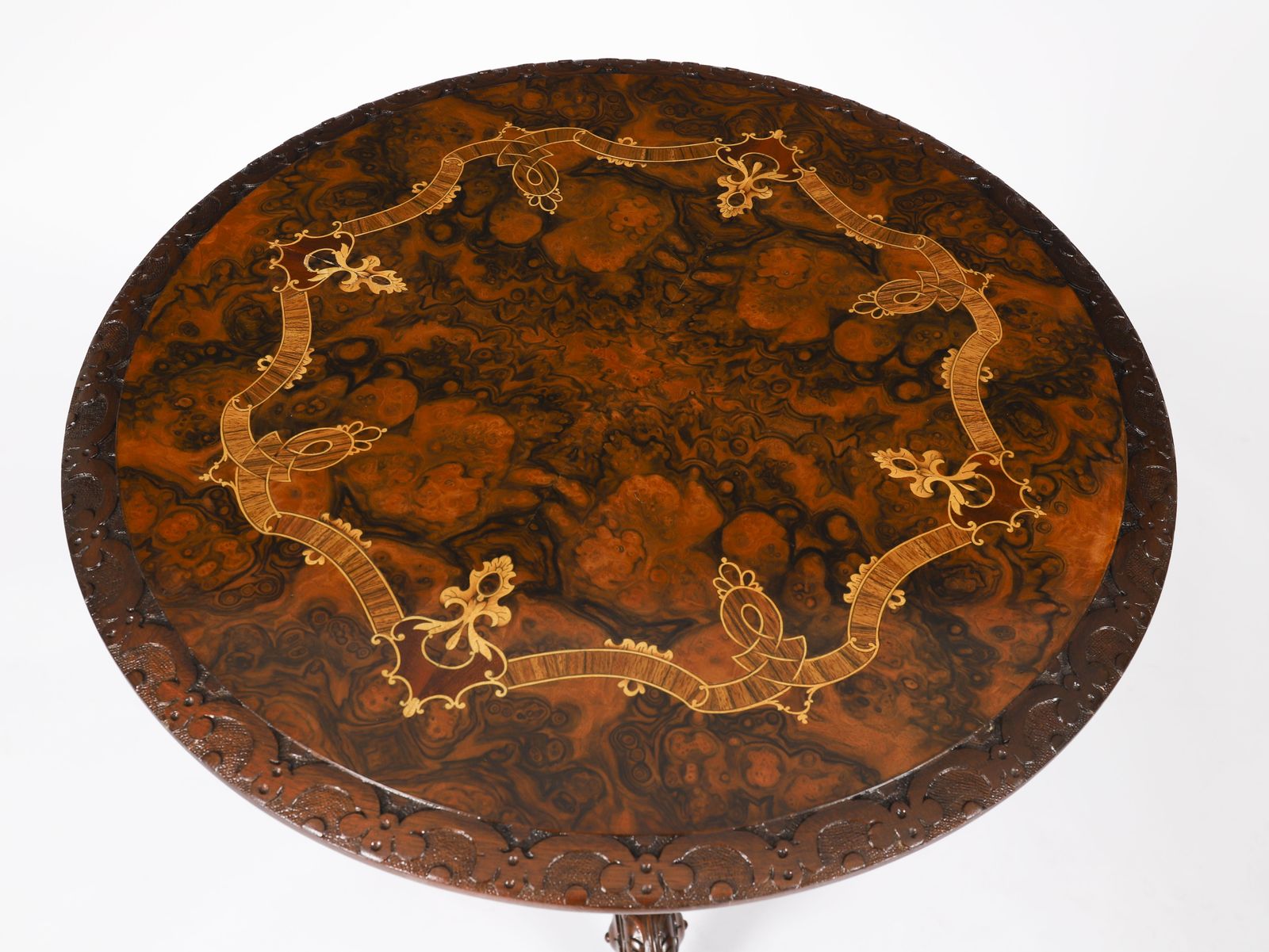 Pair Victorian Burr Wanut & Marquetry Occasional Tables 19th C photo furniture