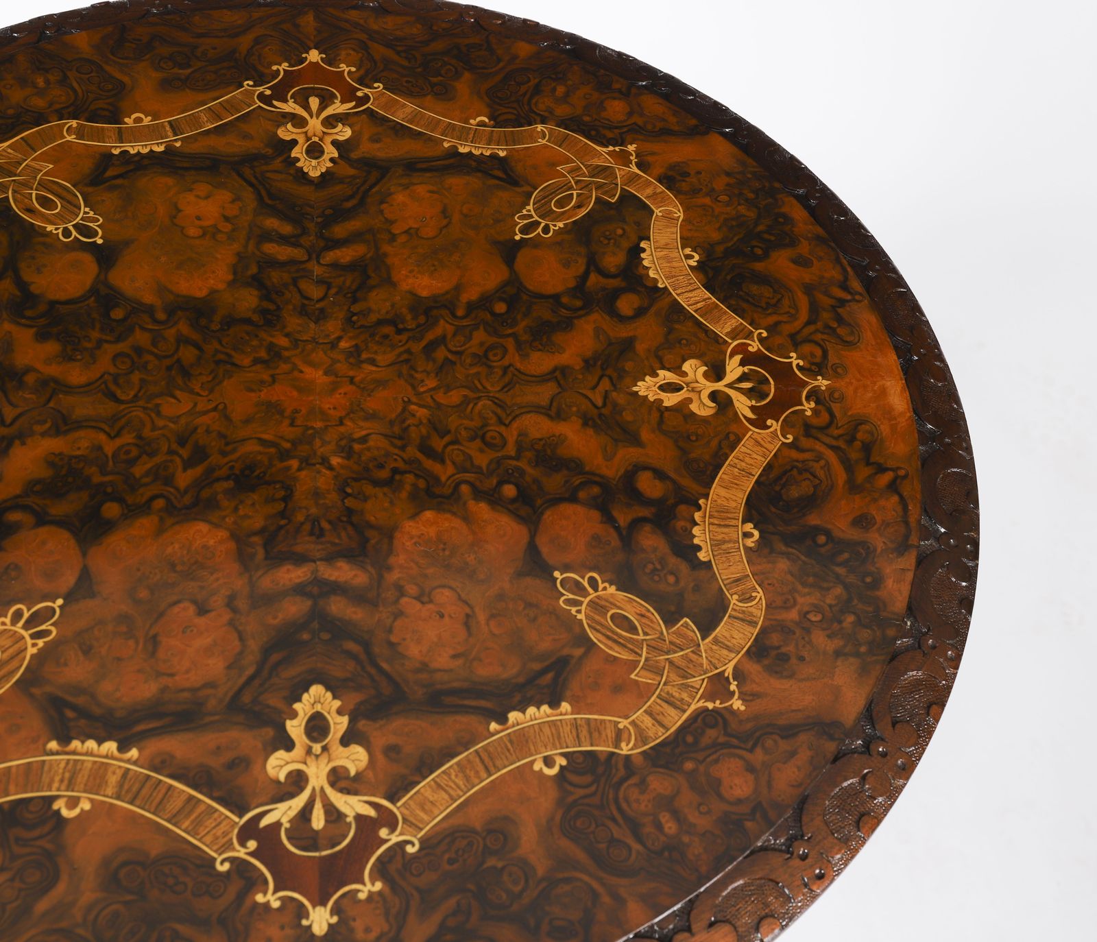 Pair Victorian Burr Wanut & Marquetry Occasional Tables 19th C photo for sale