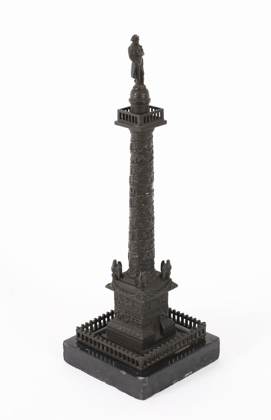 Antique French Grand Tour Bronze Model Of Vendome Column 19thc