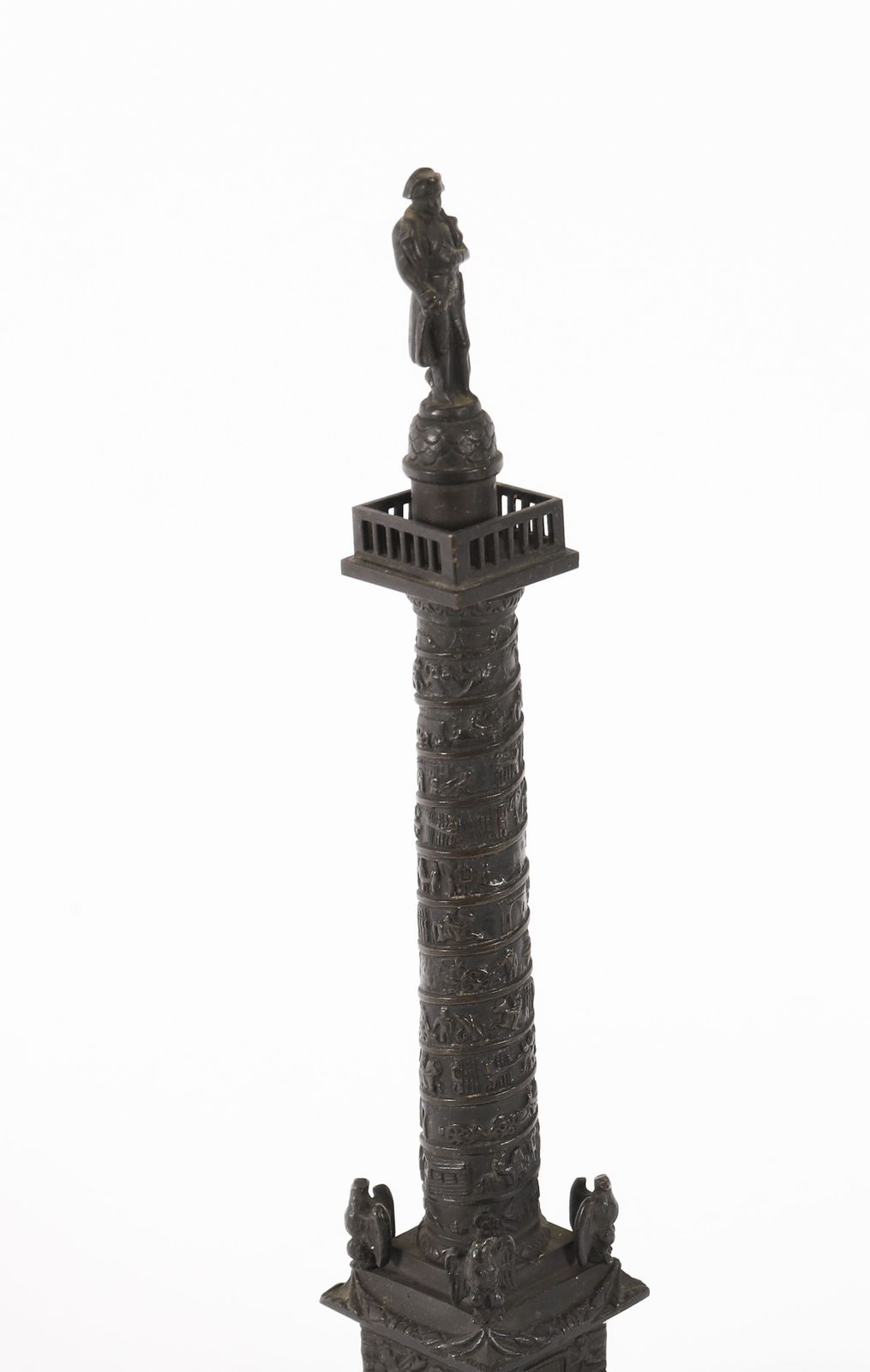 Antique French Grand Tour Bronze Model Of Vendome Column 19thc photo vintage