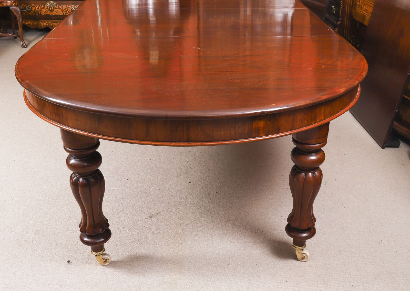 photo vintage Antique 15ft George III Cuban Flame Mahogany Extending Dining Table Circa 1810