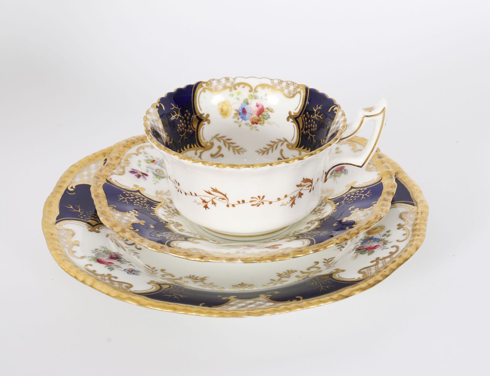 Home Fixtures Antique Coalport "Bat Wing" Pattern Porcelain Tea Set Circa 1910 photo