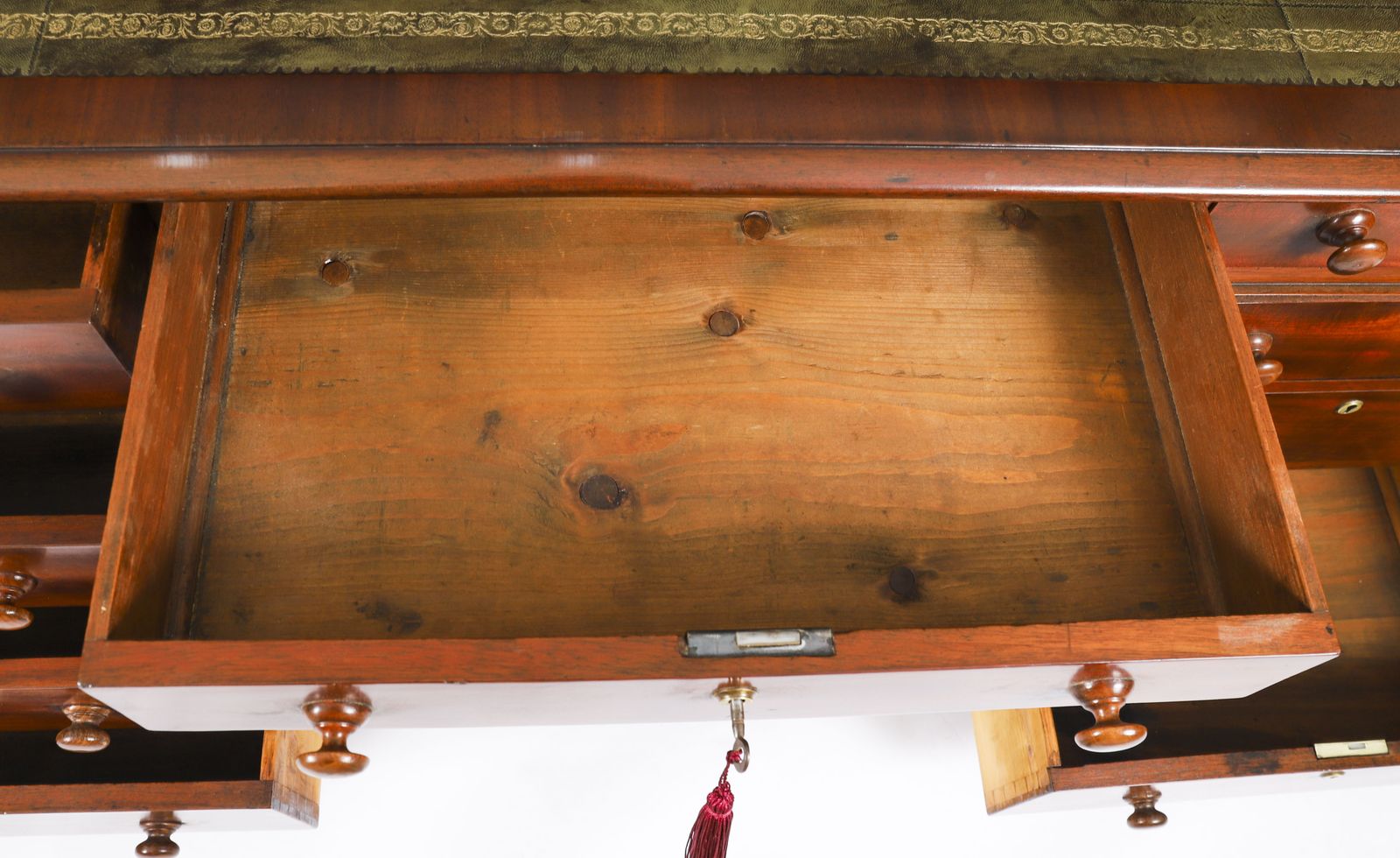 photo buy Victorian Flame Mahogany Partners Pedestal Desk C.1860  19th C
