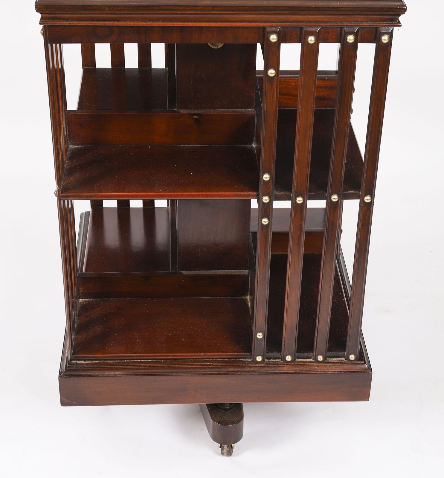 Antique English Mahogany Revolving Bookcase By Maple & Co Circa 1890 photo vinterior