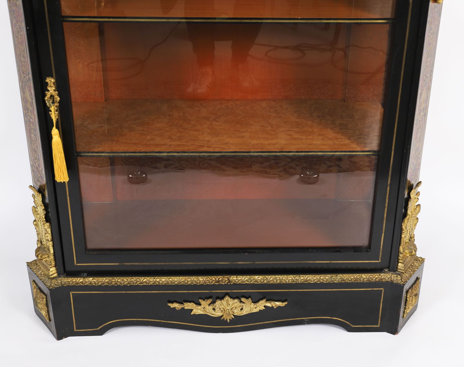 1350.0 Antique French Napoleon III Ebonized Boulle Pier Cabinet C.1860 19th C photo