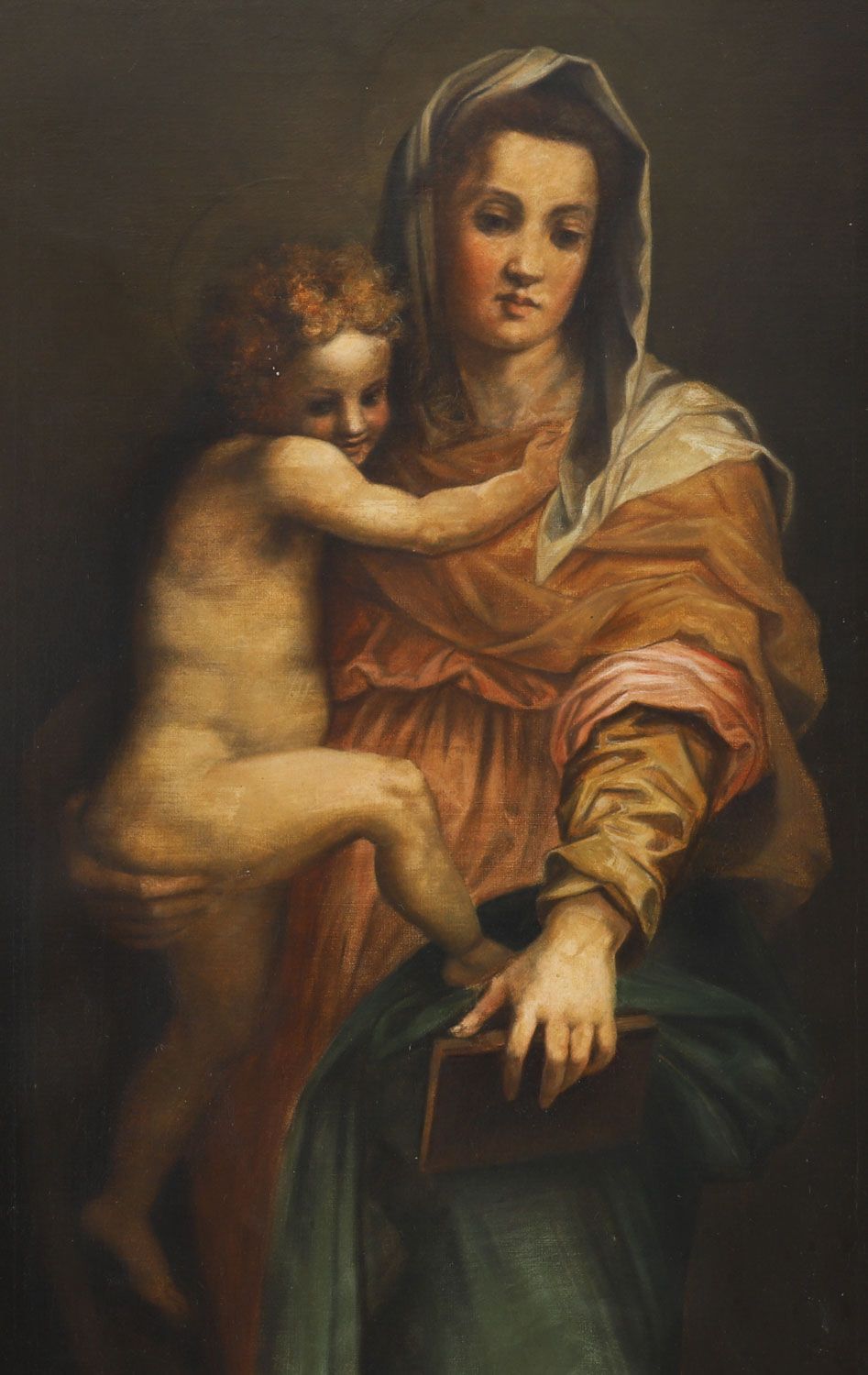Antique Painting Madonna  & Child Follower Of Raphael 19th Century photo for sale