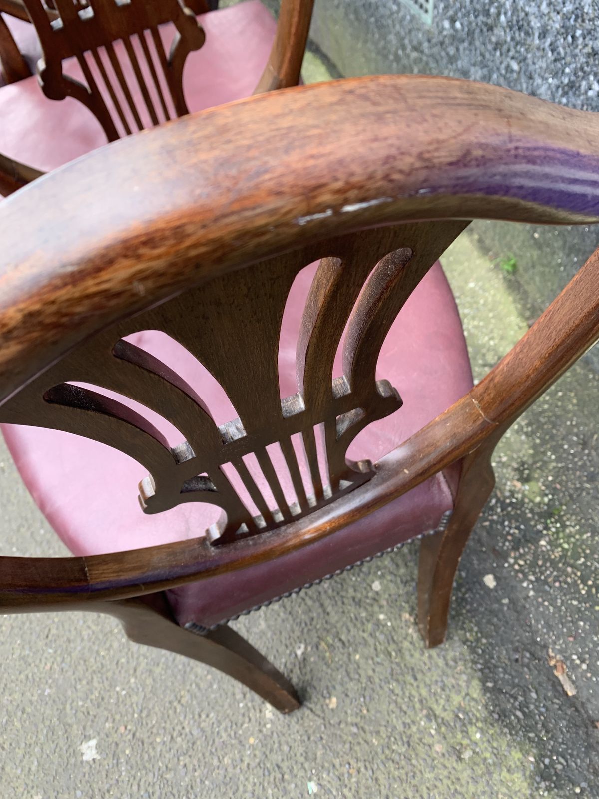 photo for sale Set Of 8 Hepplewhite Style Dining Chairs 6 Chairs 2 Carvers