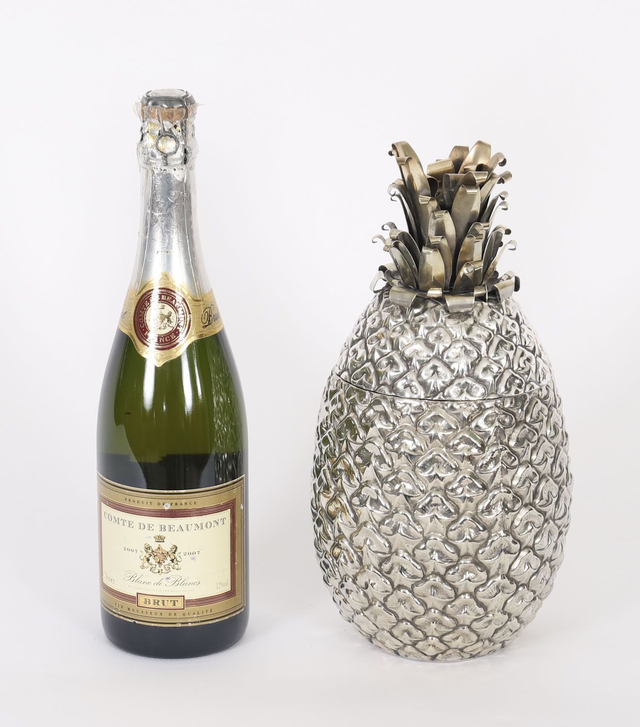 550.0 Vintage Wmf German Silver Plated Pineapple Ice Bucket Circa 1960 photo