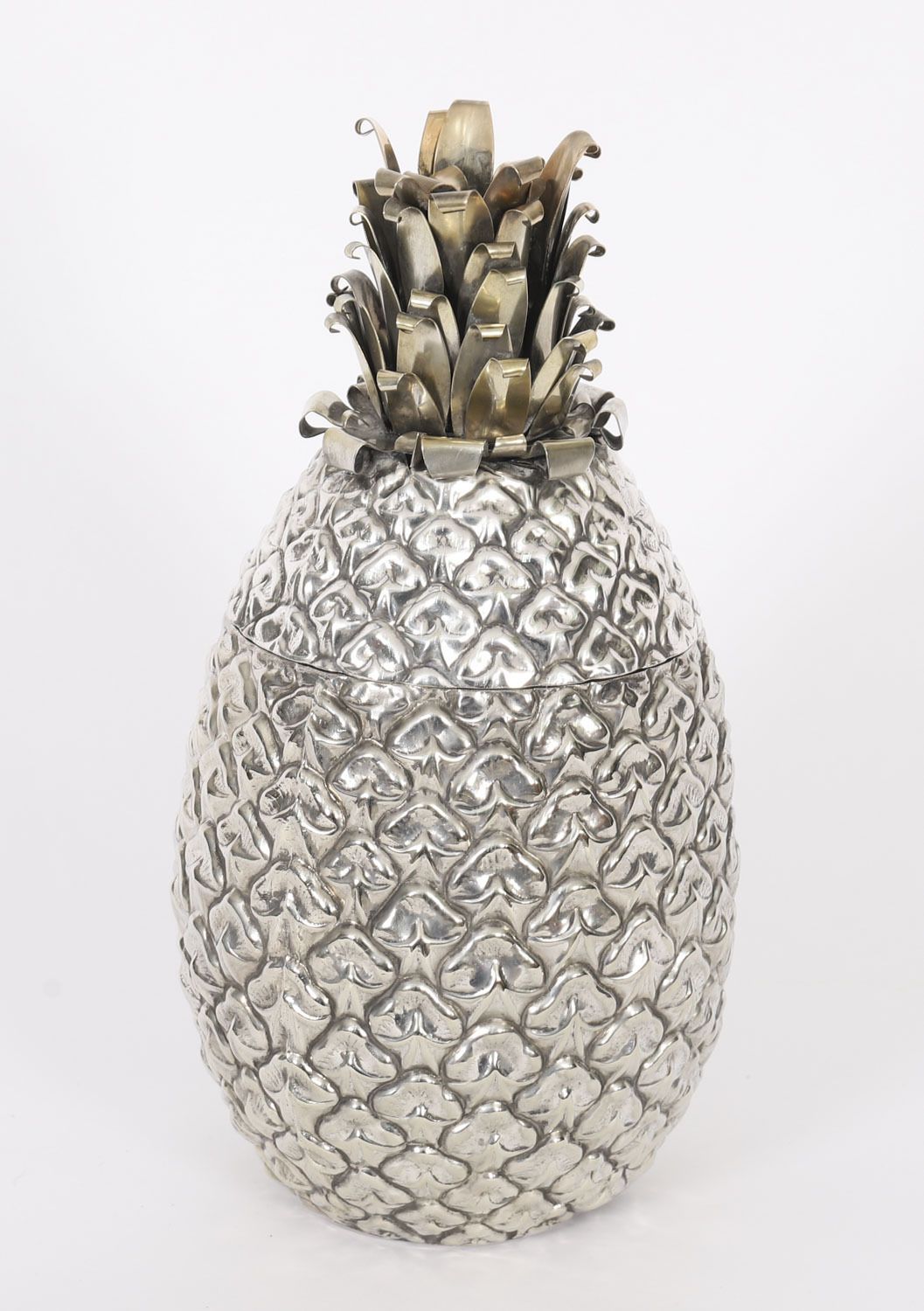 photo vinterior Vintage Wmf German Silver Plated Pineapple Ice Bucket Circa 1960