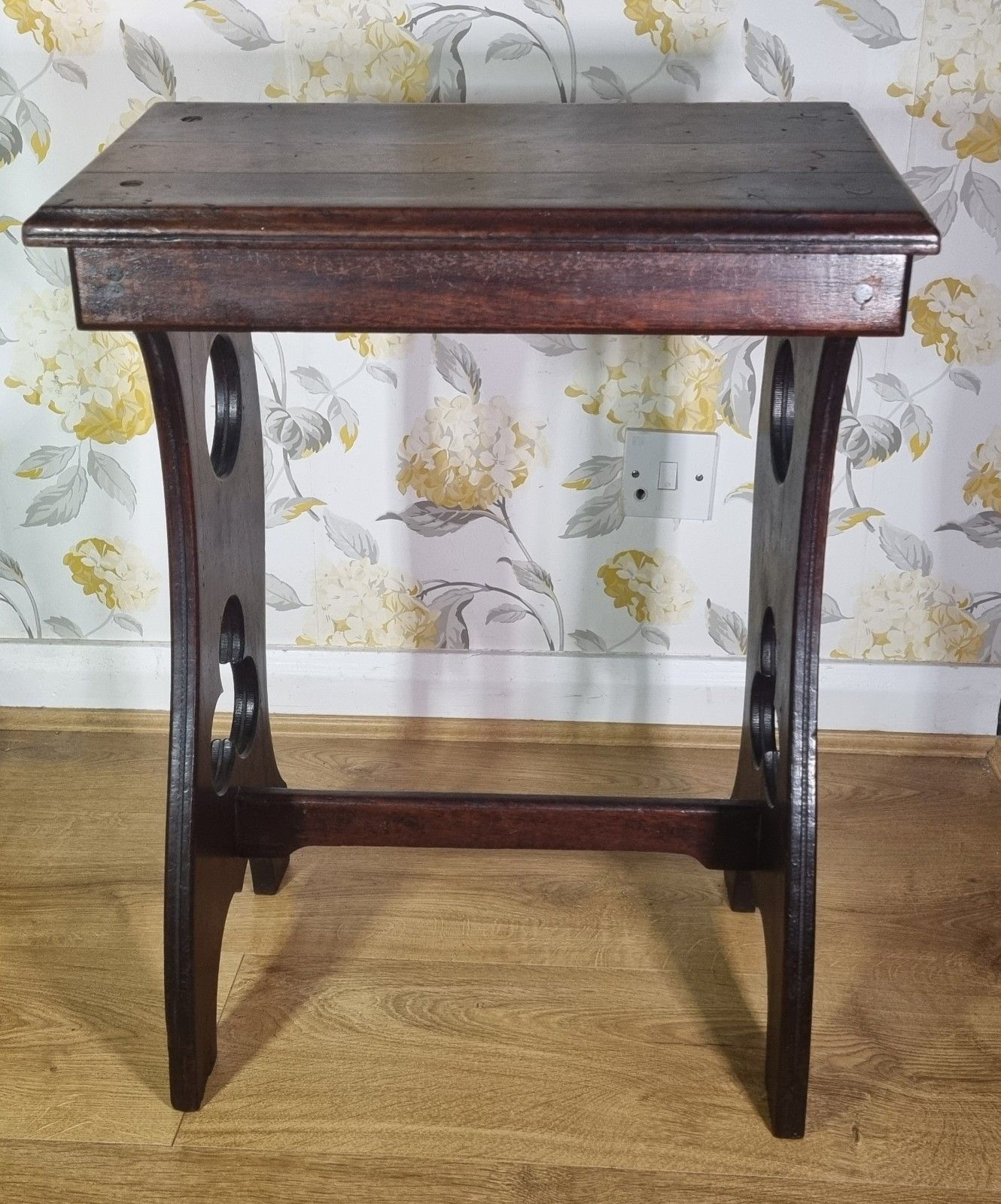 Antique Mahogany Organist Pianist Stool Sloped Church Book Stand Arts & Crafts photo for sale