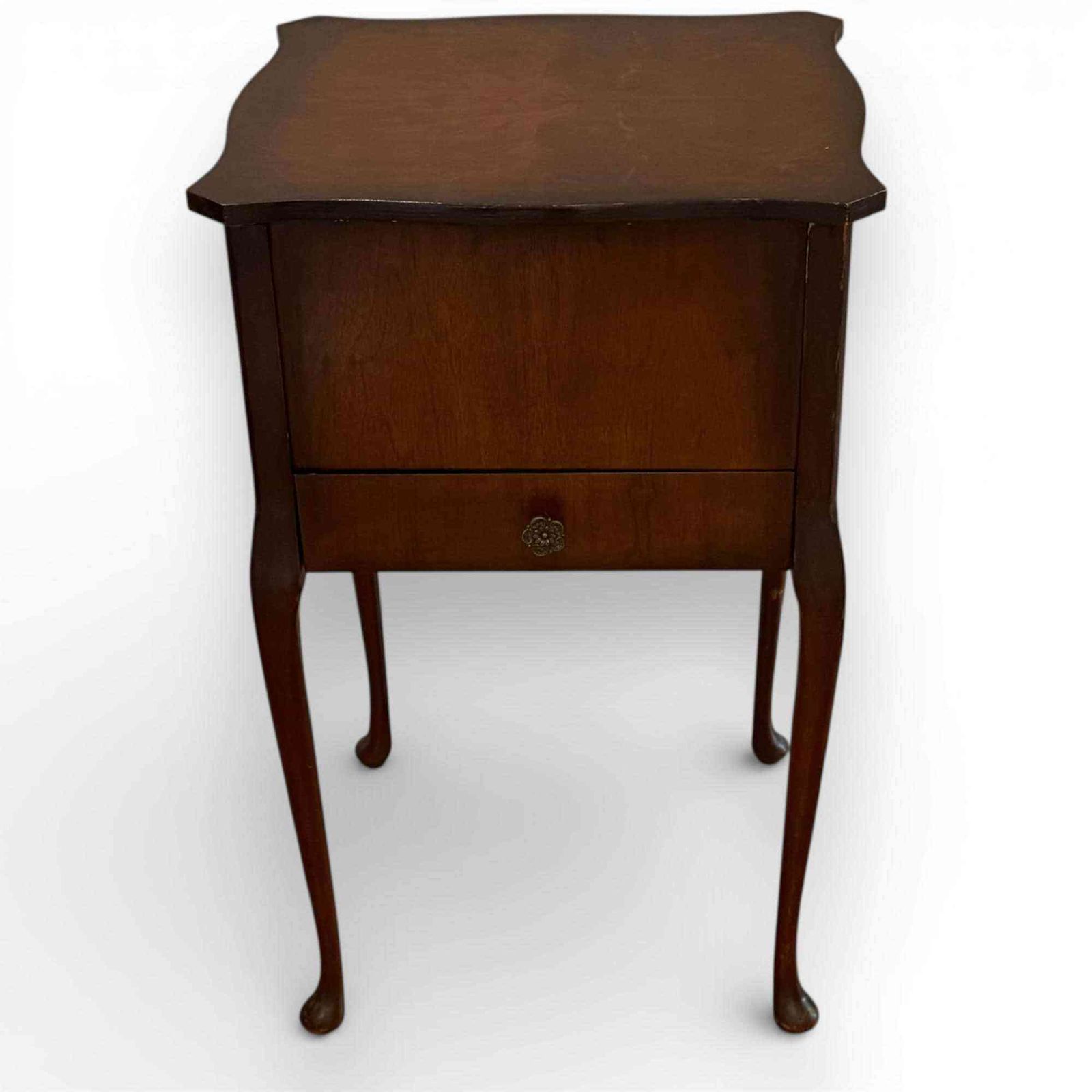 Vintage Sewing Cabinet Queen Anne Style Mahogany Sewing Table With Storage