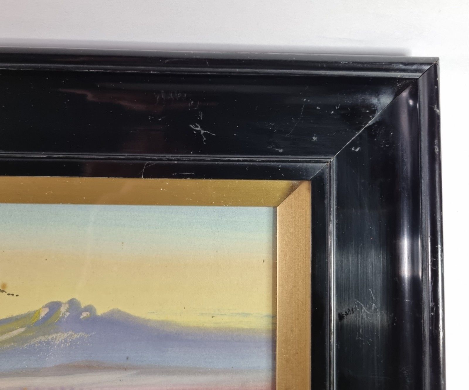 60.0 Early 20th Century Gouache Watercolour Painting Landscape Framed  By J. Monti photo