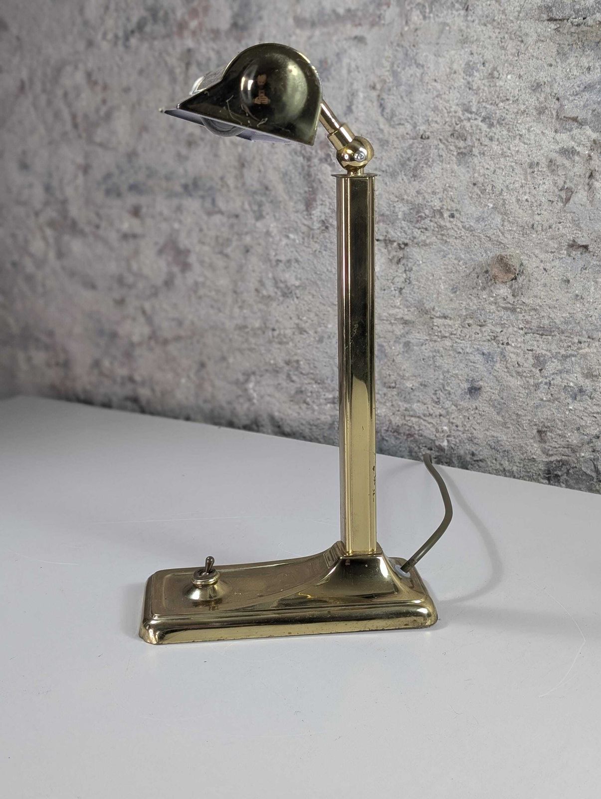 Vintage Brass Desk Lamp – Christopher Wray London – Mid Century Bankers Lamp photo for sale