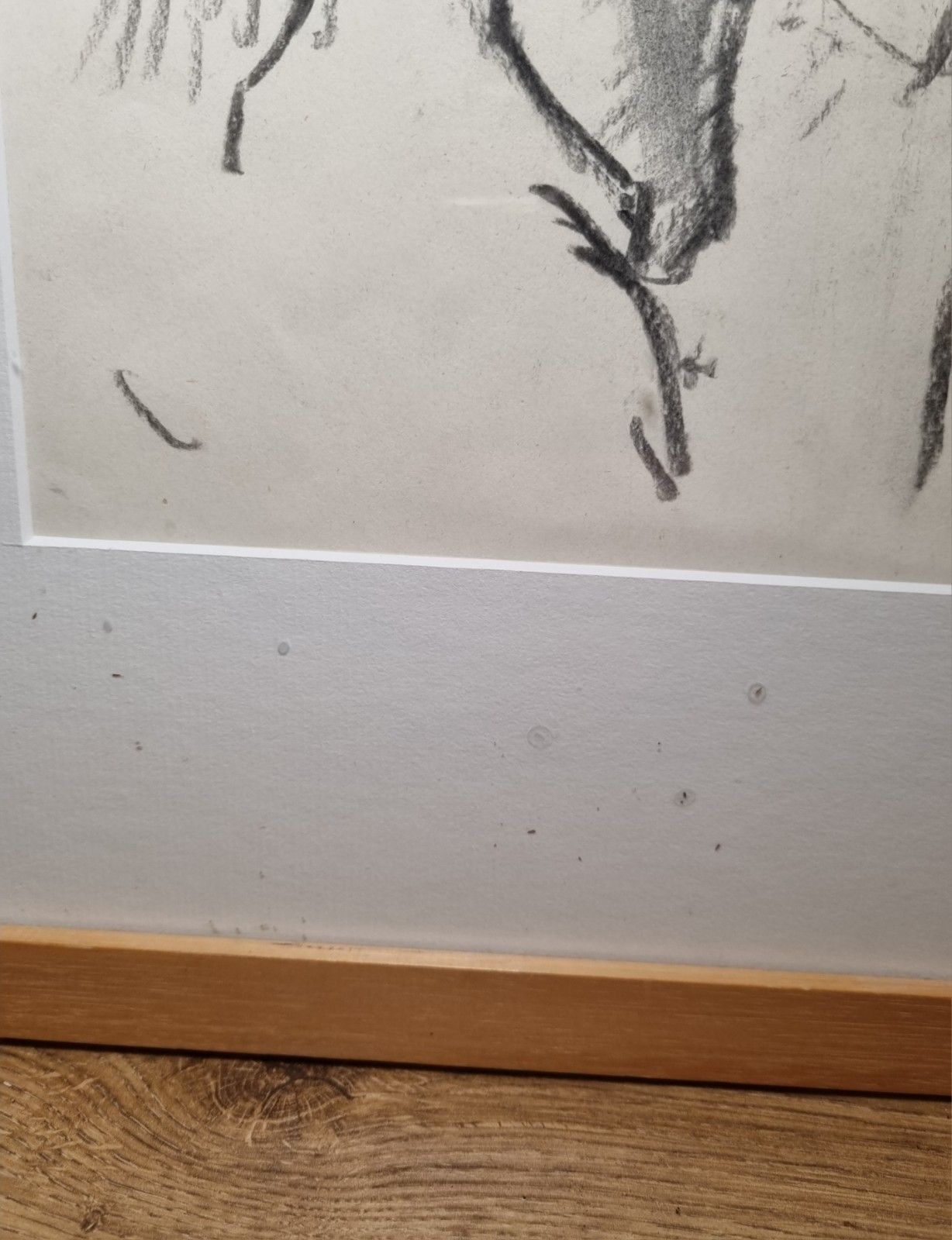 Large Framed Original Charcoal On Paper Life Drawing Nude Woman Female Signed photo vintage