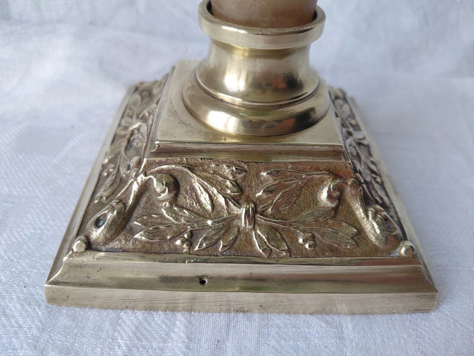 Vintage Beautiful French Oil Lamp Marble/Brass photo vintage