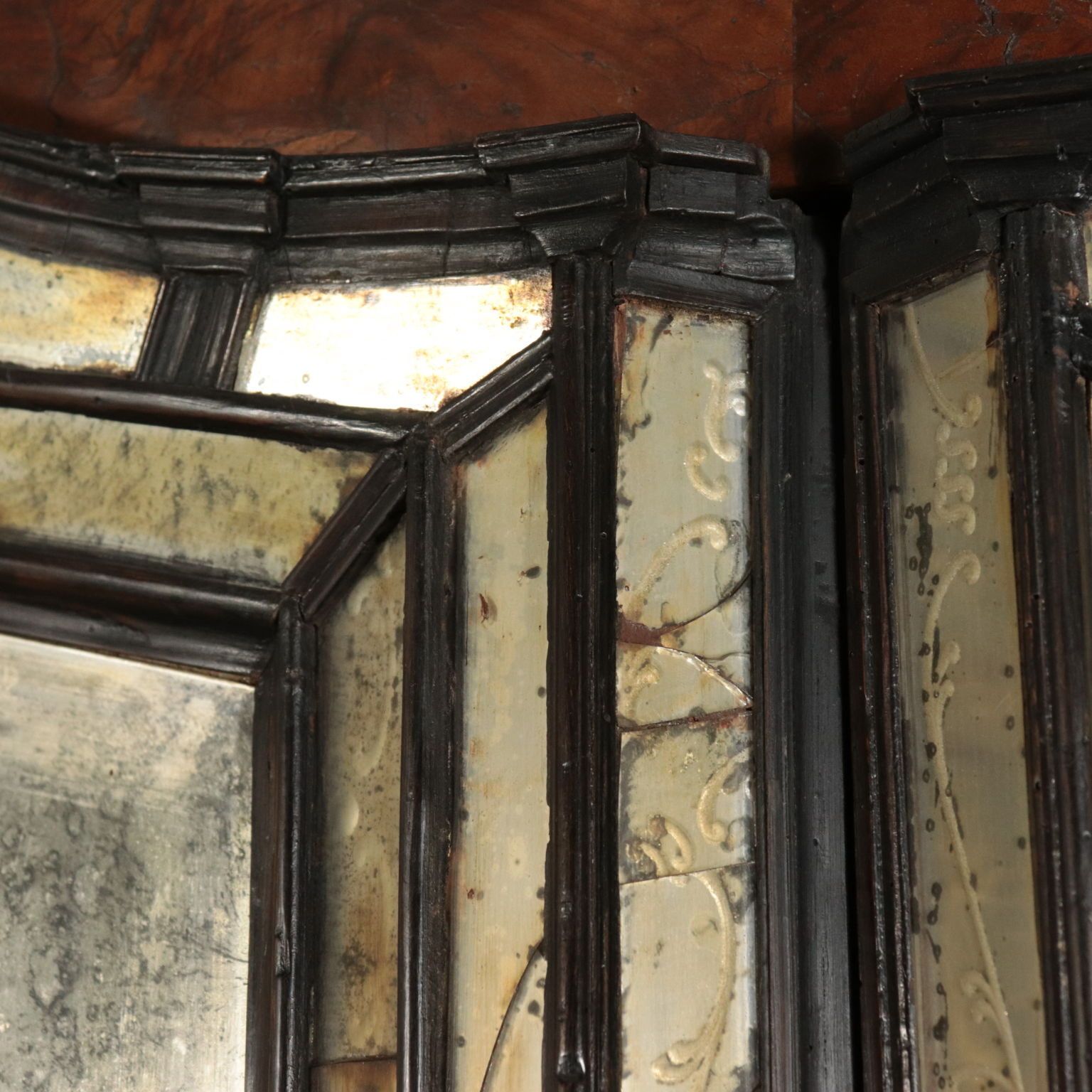 Antique Trumeau With Mirrors Walnut Slab Italy XX Century photo buy