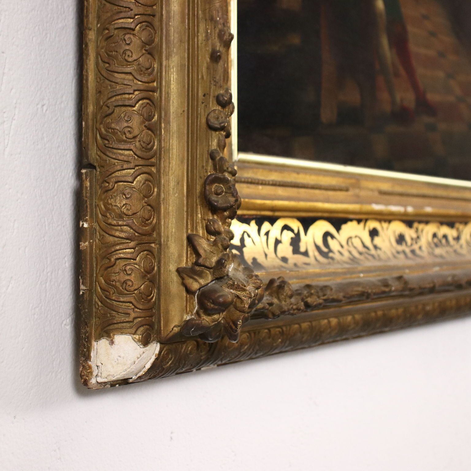 Art Antique Painting Historical Subject Oil On Canvas Italy XIX Century photo