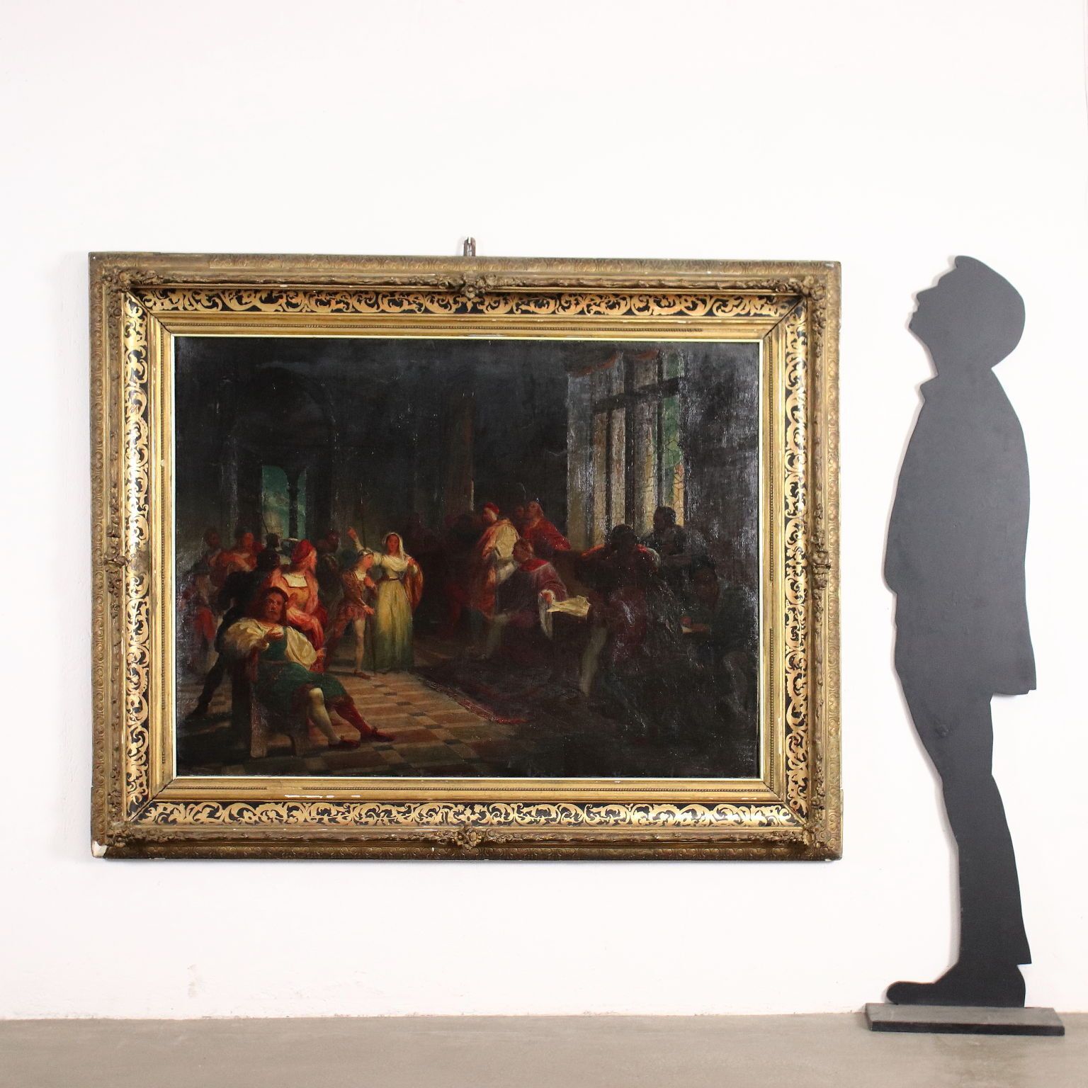 photo buy Antique Painting Historical Subject Oil On Canvas Italy XIX Century