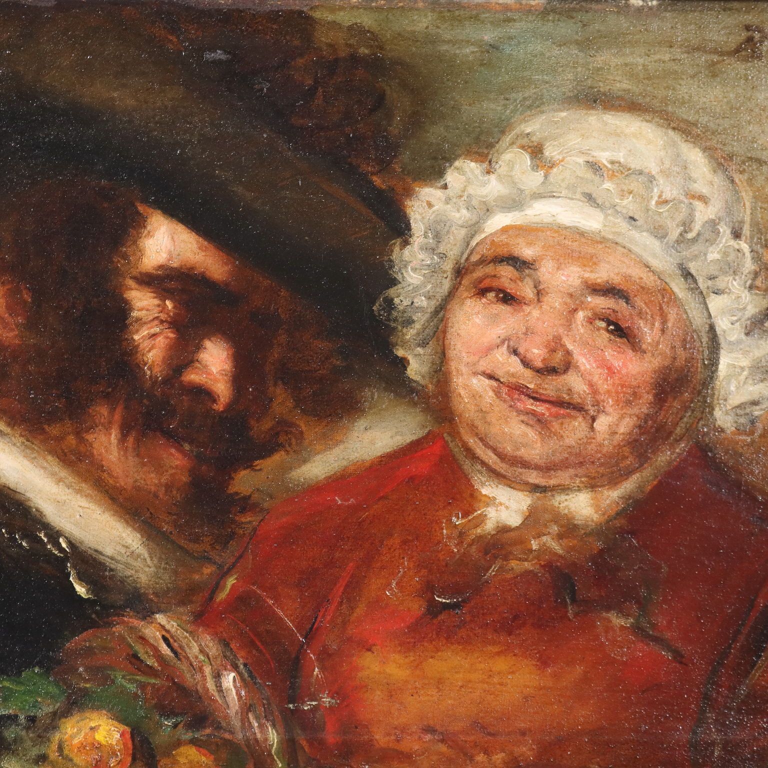 Oil On Canvas Satyrical Portrait France XIX Century photo for sale