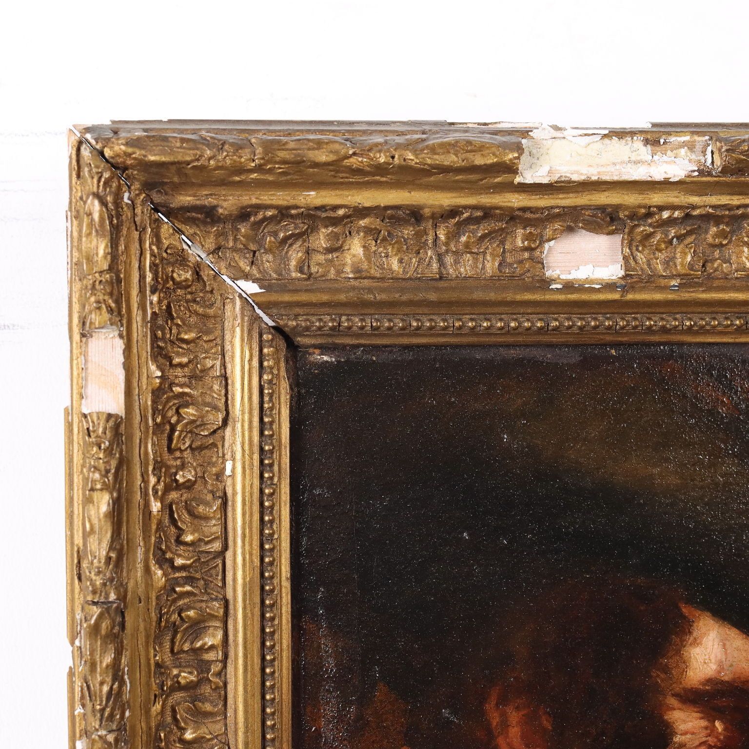 photo for sale Oil On Canvas Satyrical Portrait France XIX Century