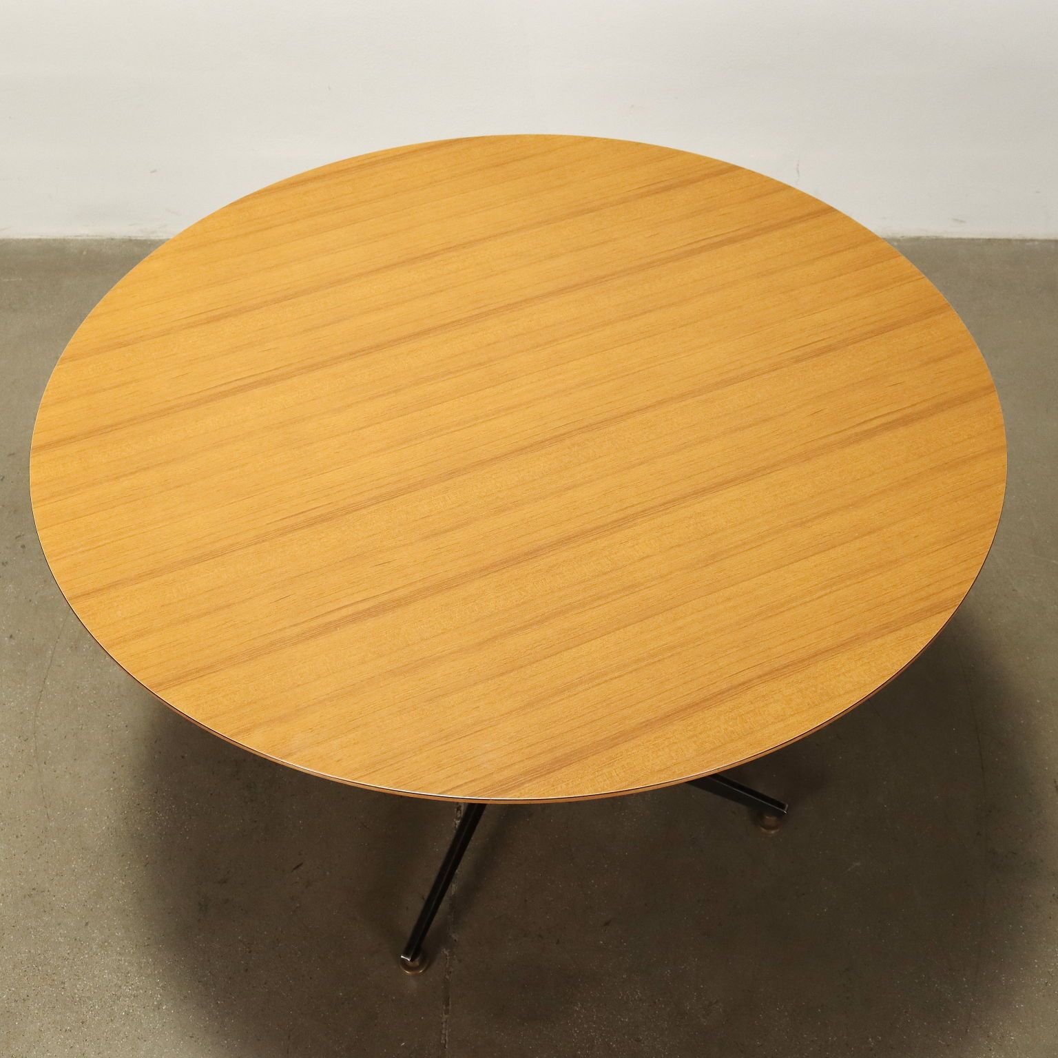 Vintage Table Enamelled Metal Painted Beech Wood Brass Design 1960s photo buy