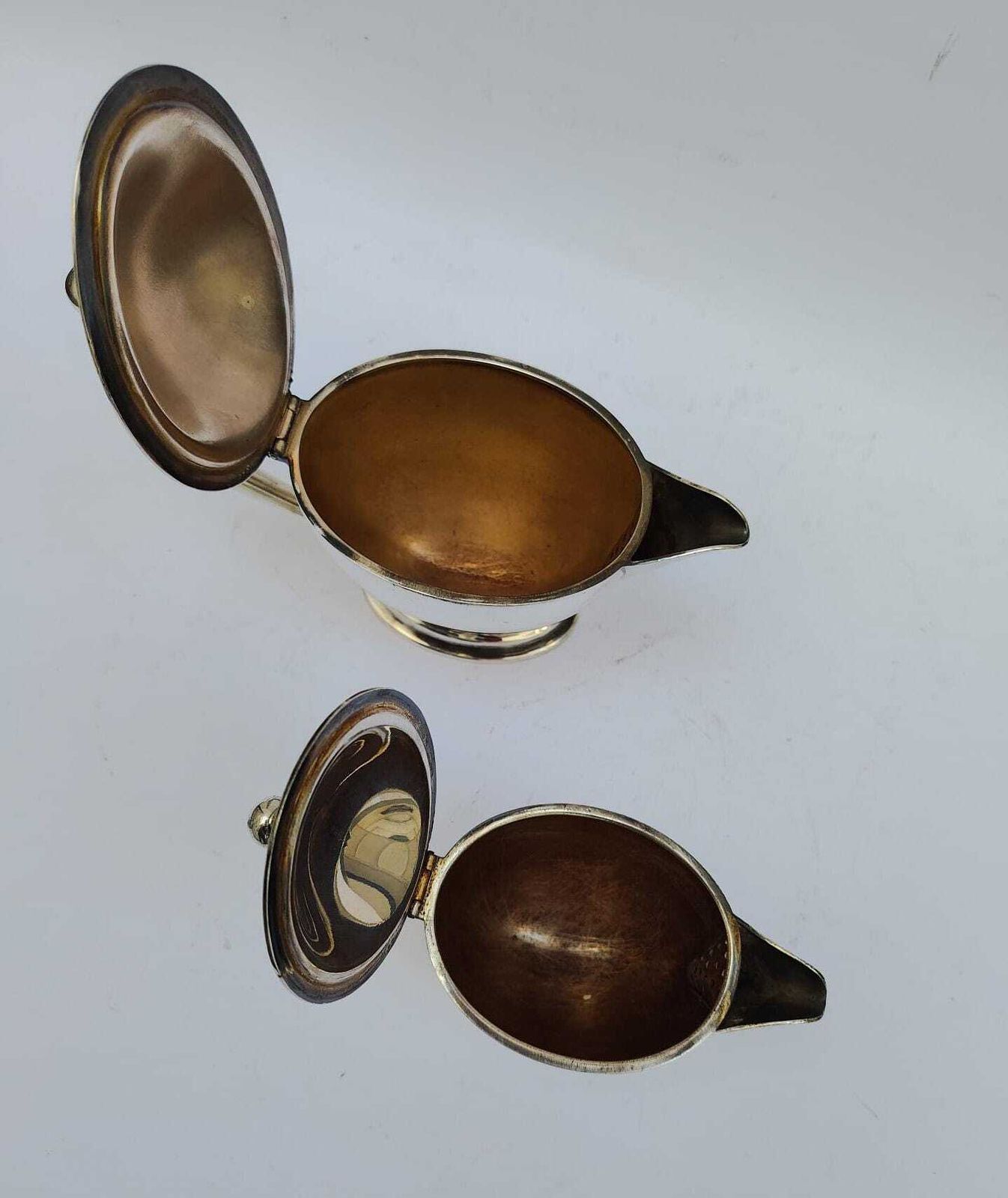 Pair Of Krupp Berendorf Art Deco Nickel Silver Teapots Or Gravy Boats, Giò Ponti Era photo Home Decor
