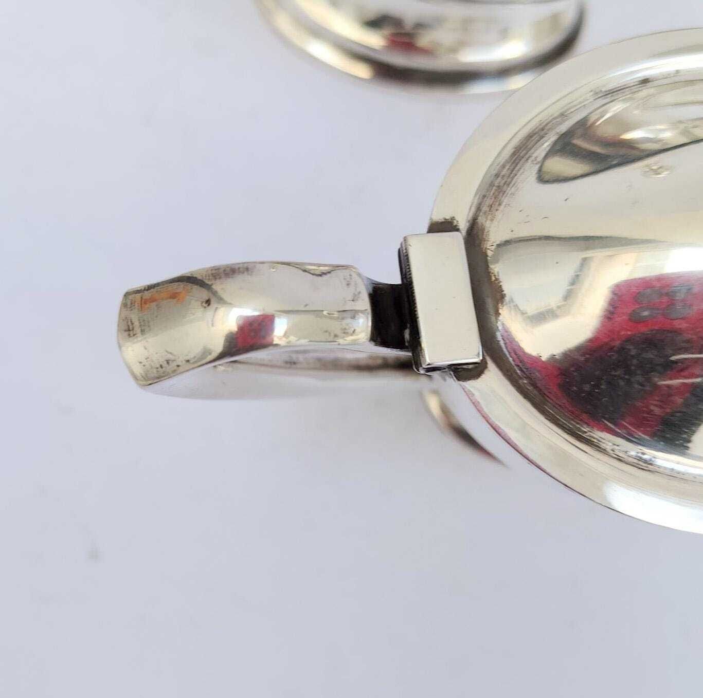 Pair Of Krupp Berendorf Art Deco Nickel Silver Teapots Or Gravy Boats, Giò Ponti Era photo buy