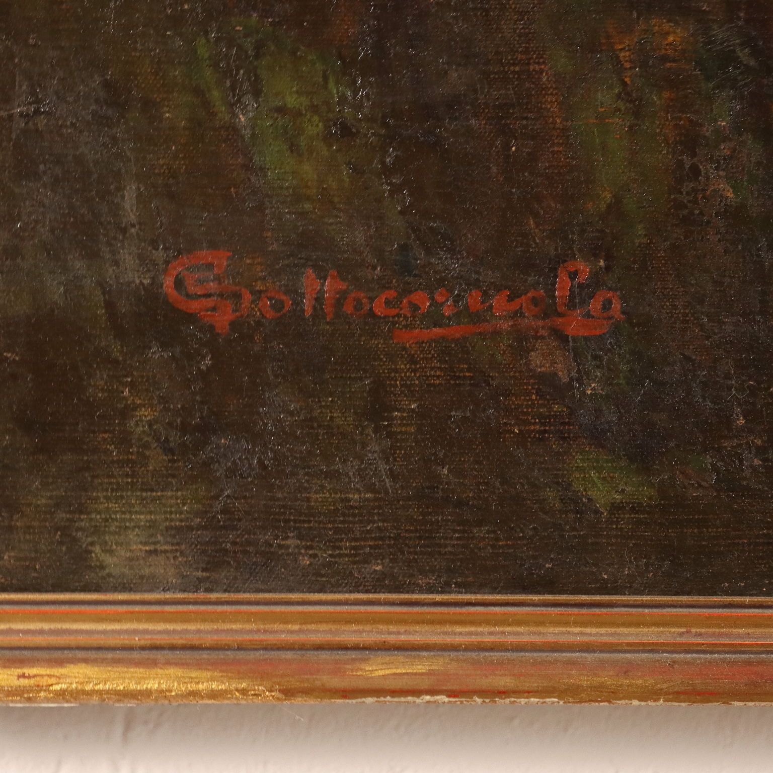 Ancient Painting G. Sottocornola '800 Interior Of A Stable Canvas photo buy