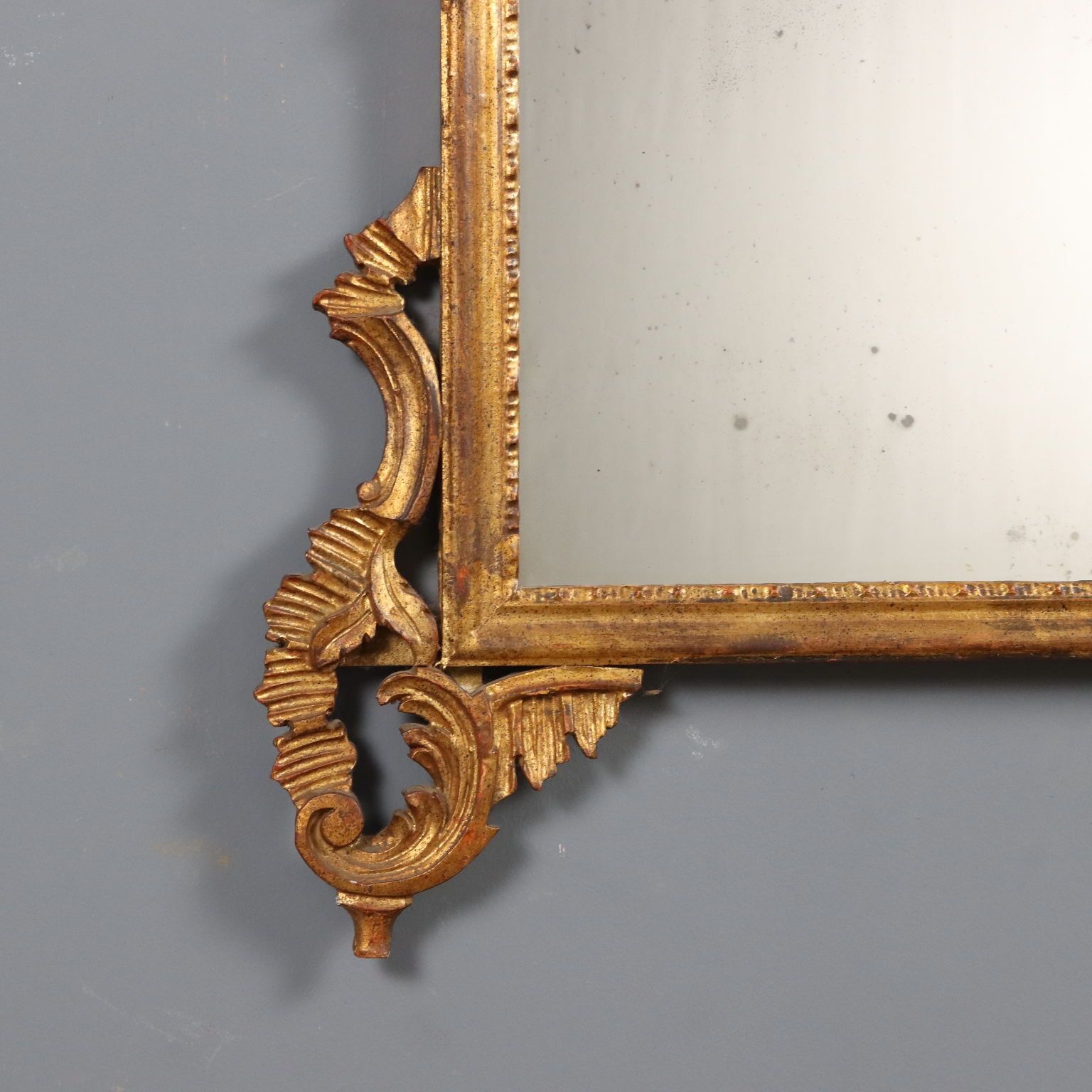 Antique Mirror Carved Gilded Wood Italy XX Century photo vintage