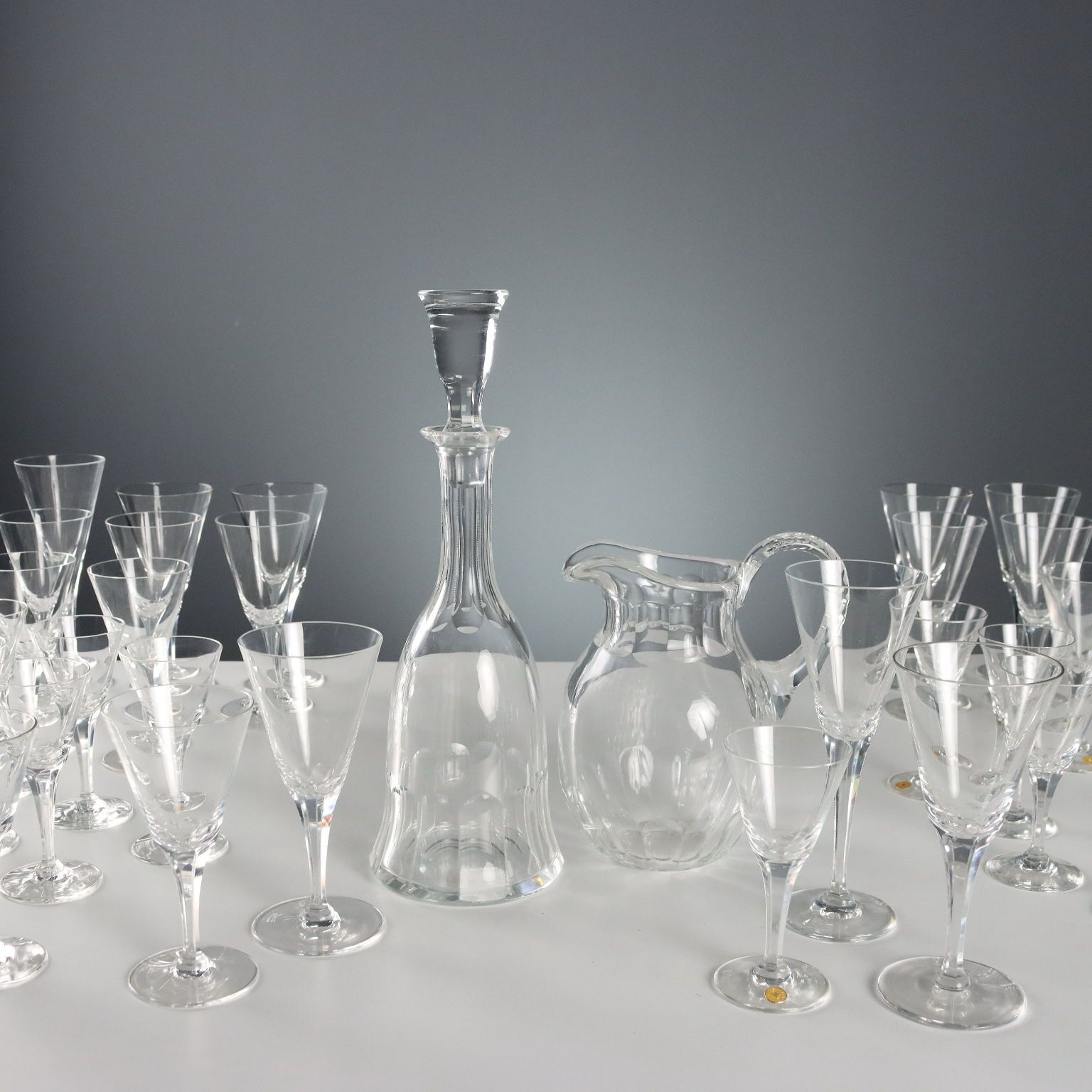 Vintage Crystal Glass Set Josephine Hütte Austria 1950s 1960s