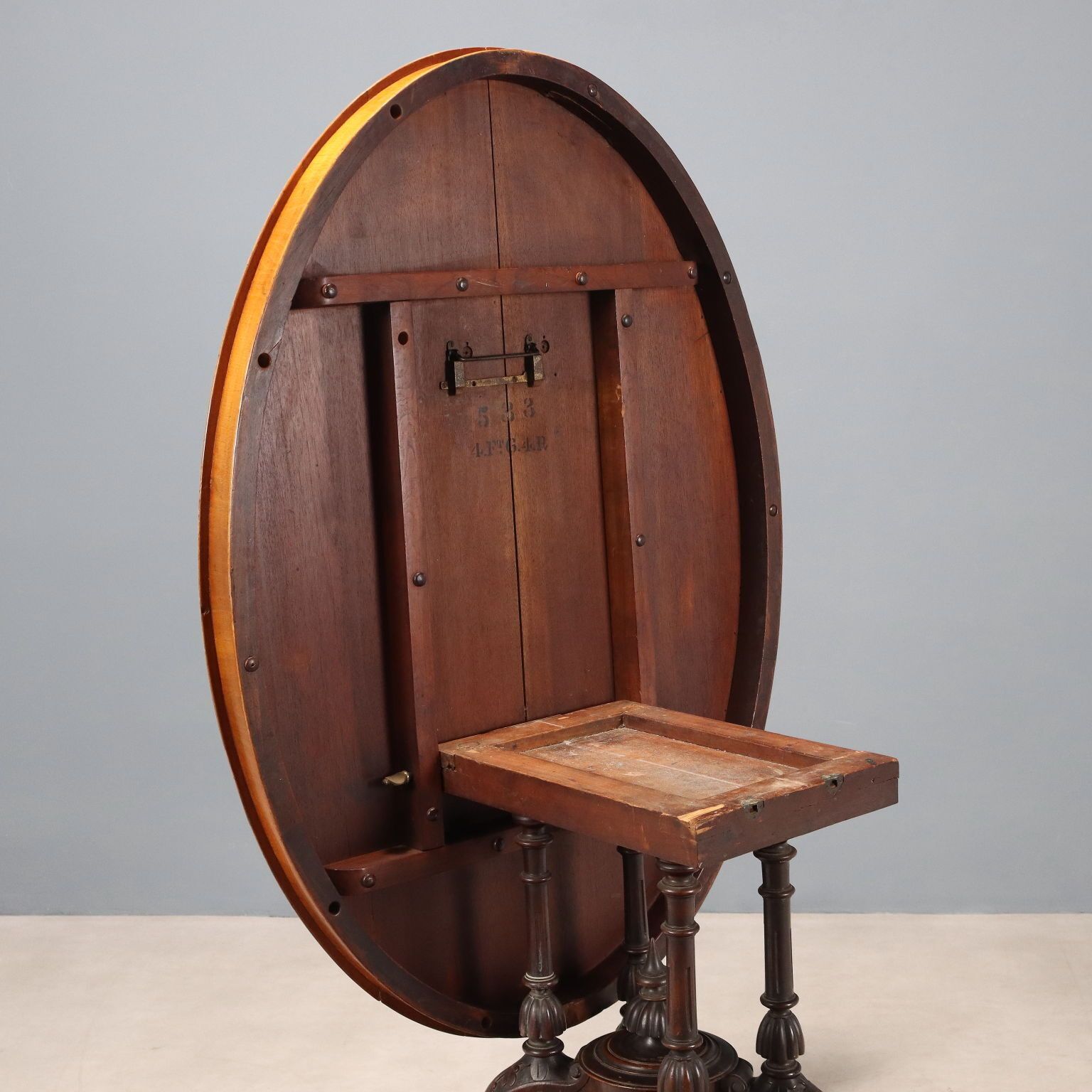 Antique Table Mahogany Mahogany Burl XIX Century photo vintage