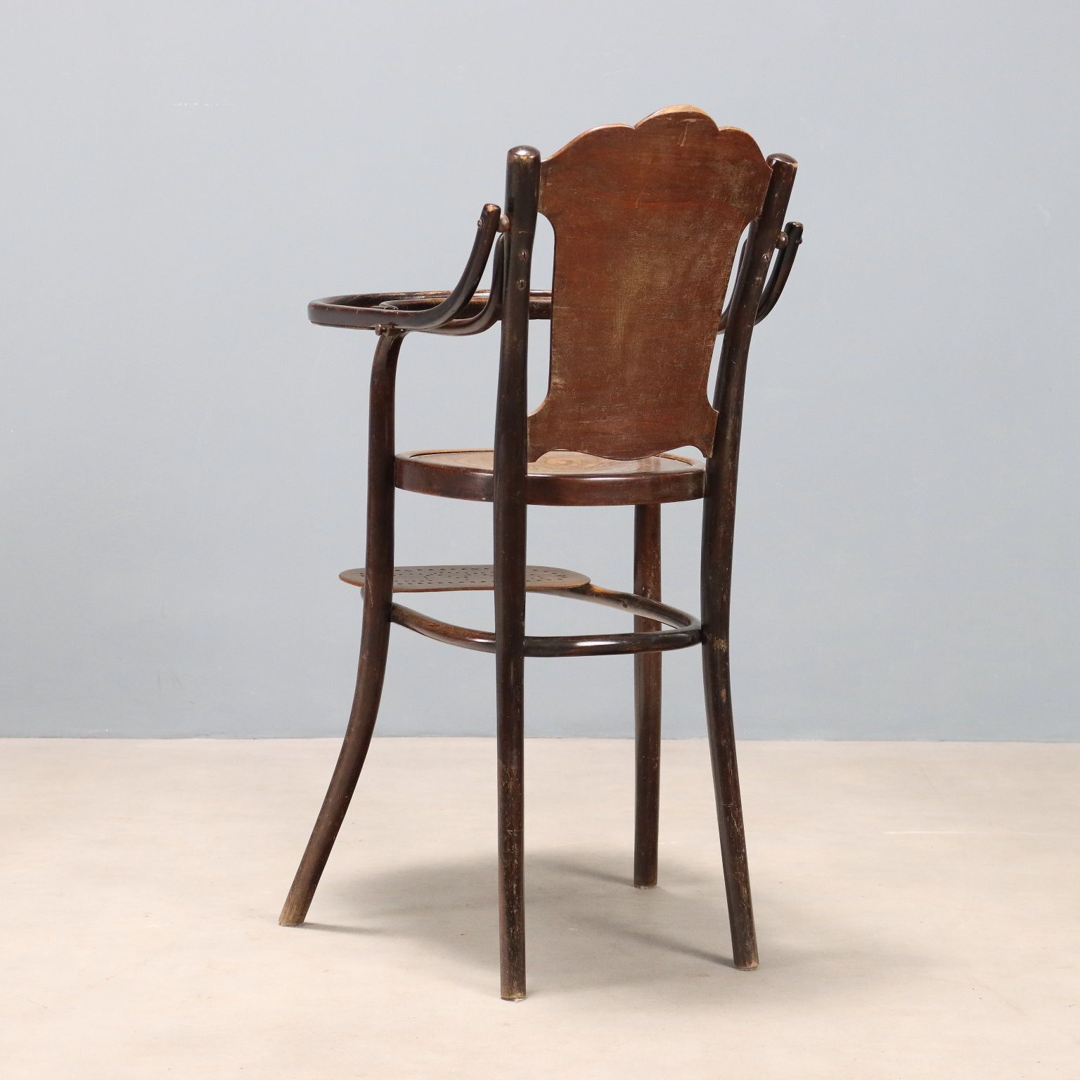 Furniture Antique Thonet High Chair Curved Beech Austria XX Century photo