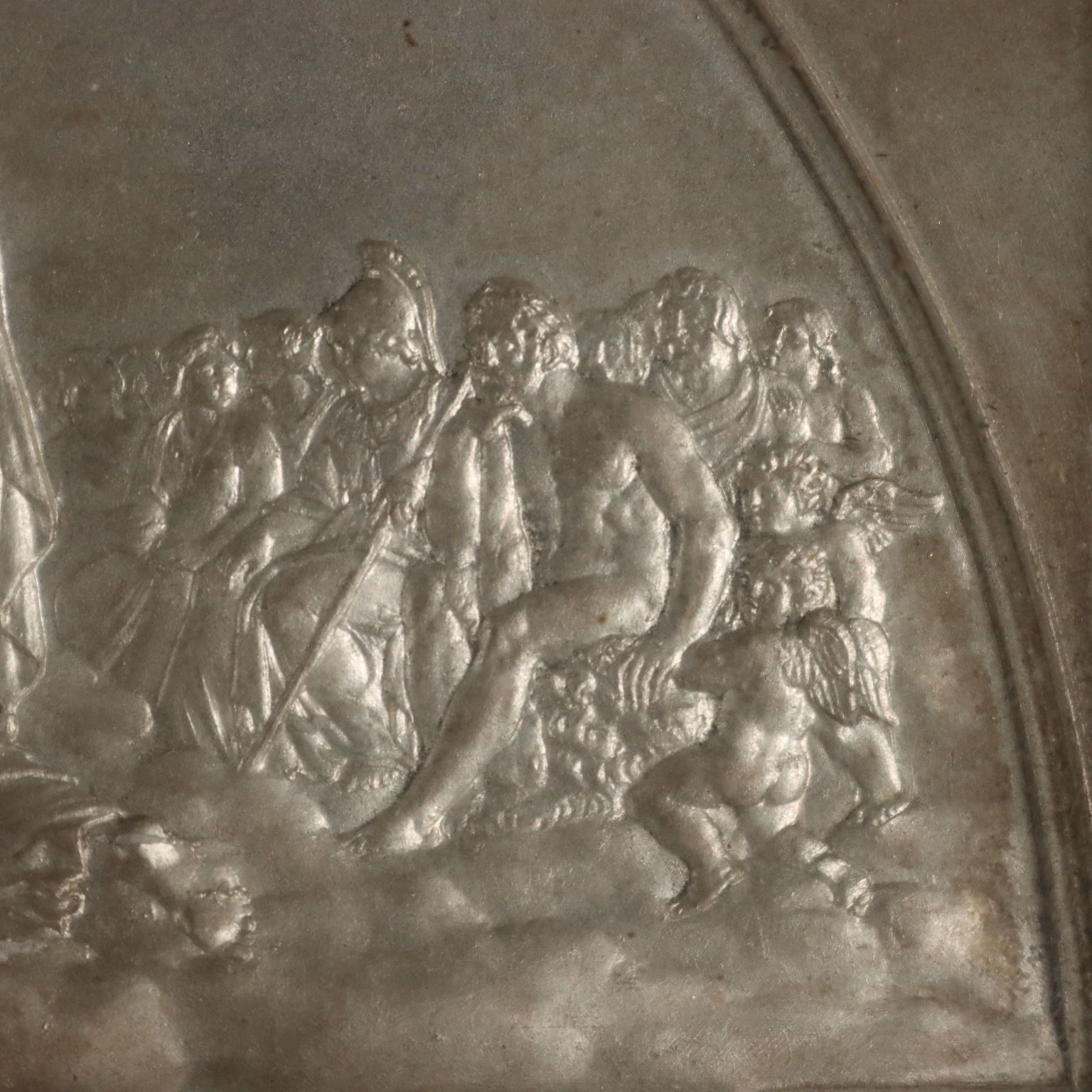 Antique Bas Felief On Metal Giuseppe Ferraris XIX Century photo vinterior
