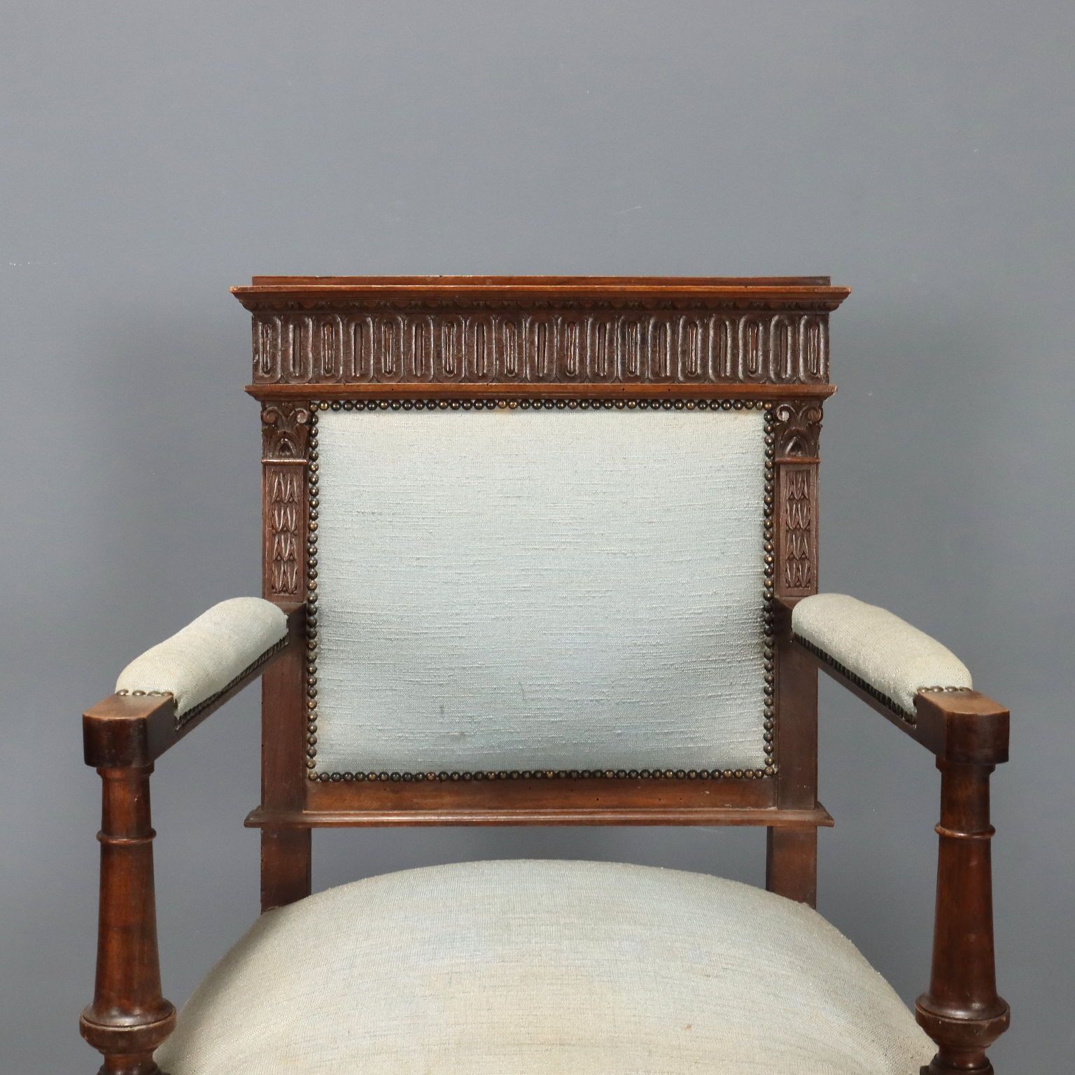 Armchairs Neo Baroque Walnut Fabric XIX Century photo 460.0