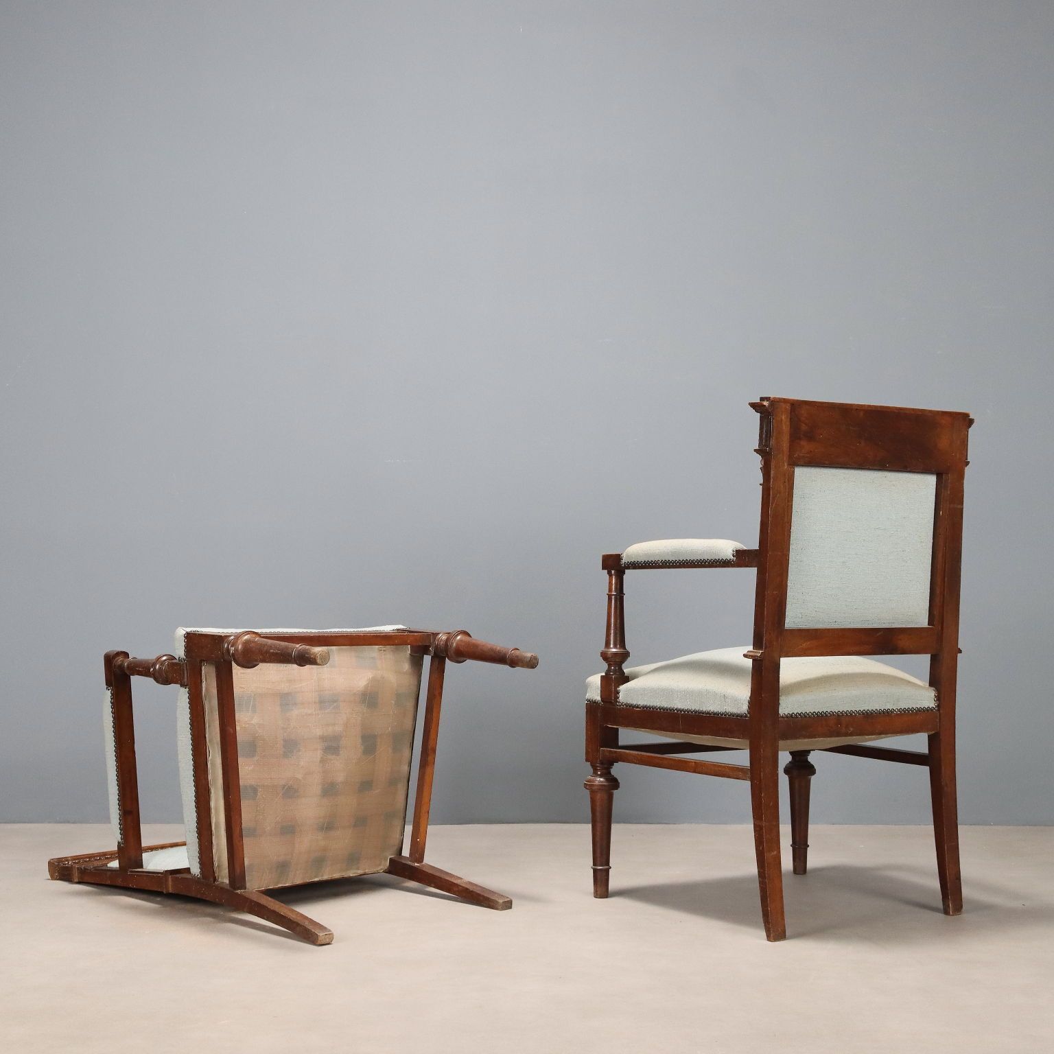 photo furniture Armchairs Neo Baroque Walnut Fabric XIX Century