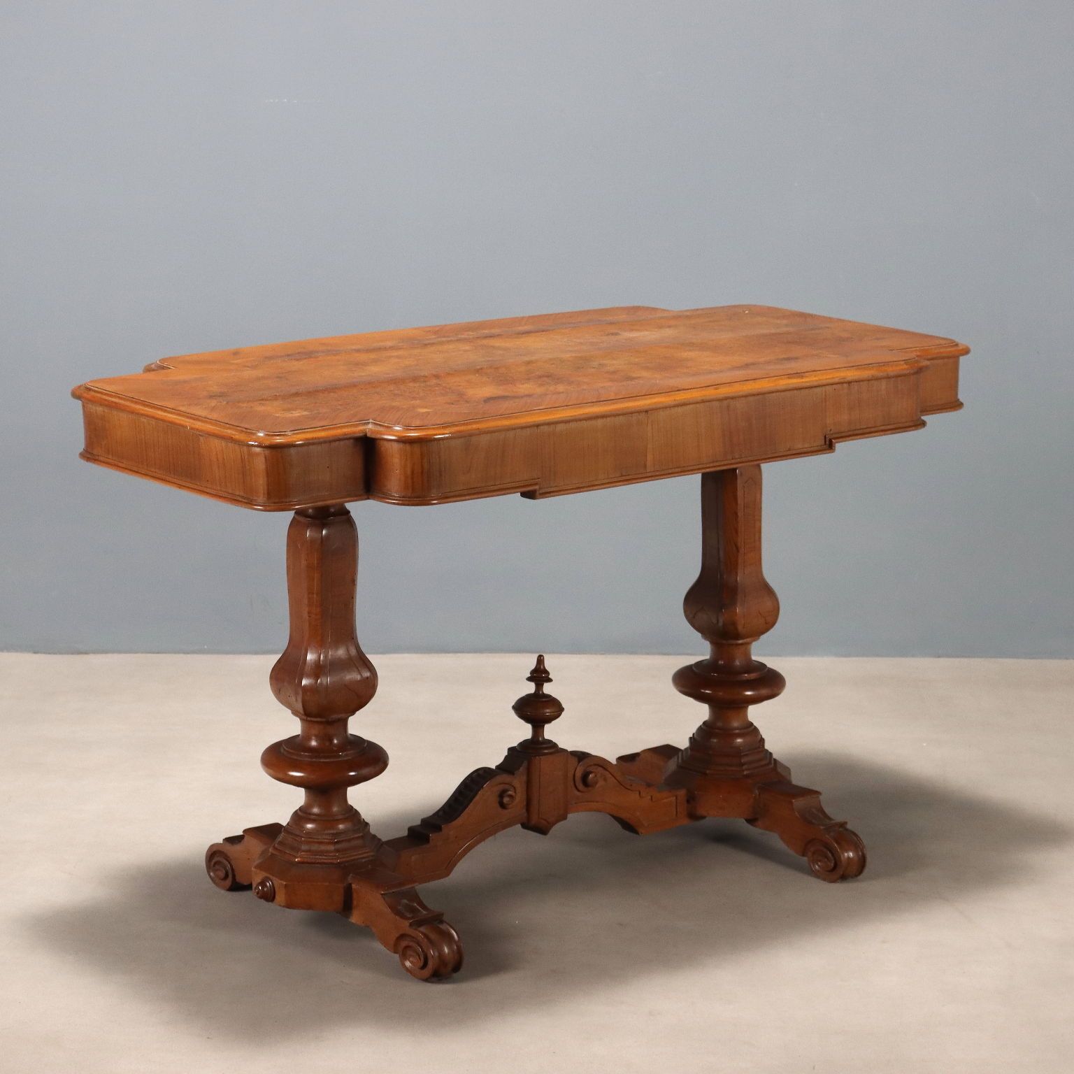 Small Antique Table Umbertino Walnut Italy XIX Century