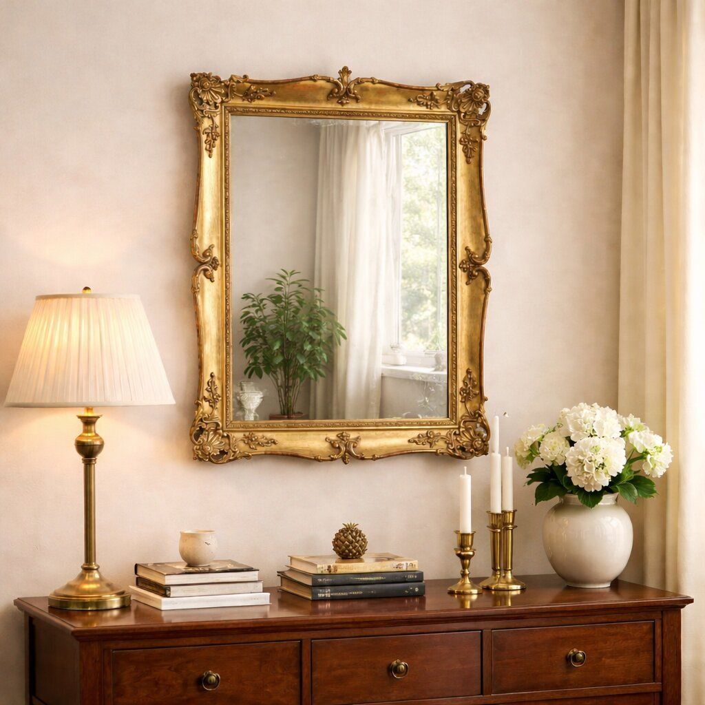 Anrique Mirror Carved Wood Italy XIX Century photo furniture