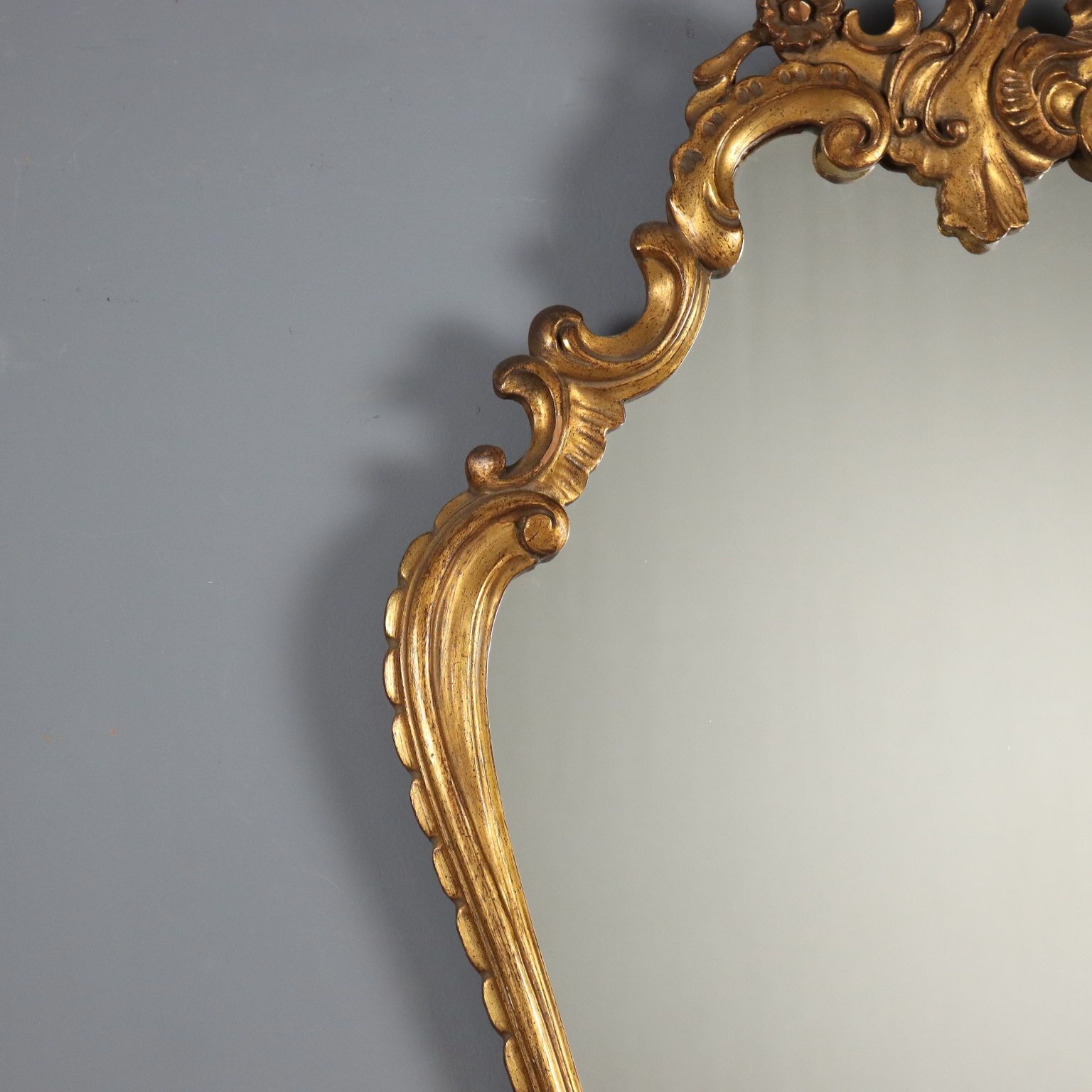 Antique Mirror Carved Gilded Wood Italy Early XX Century photo 390.0