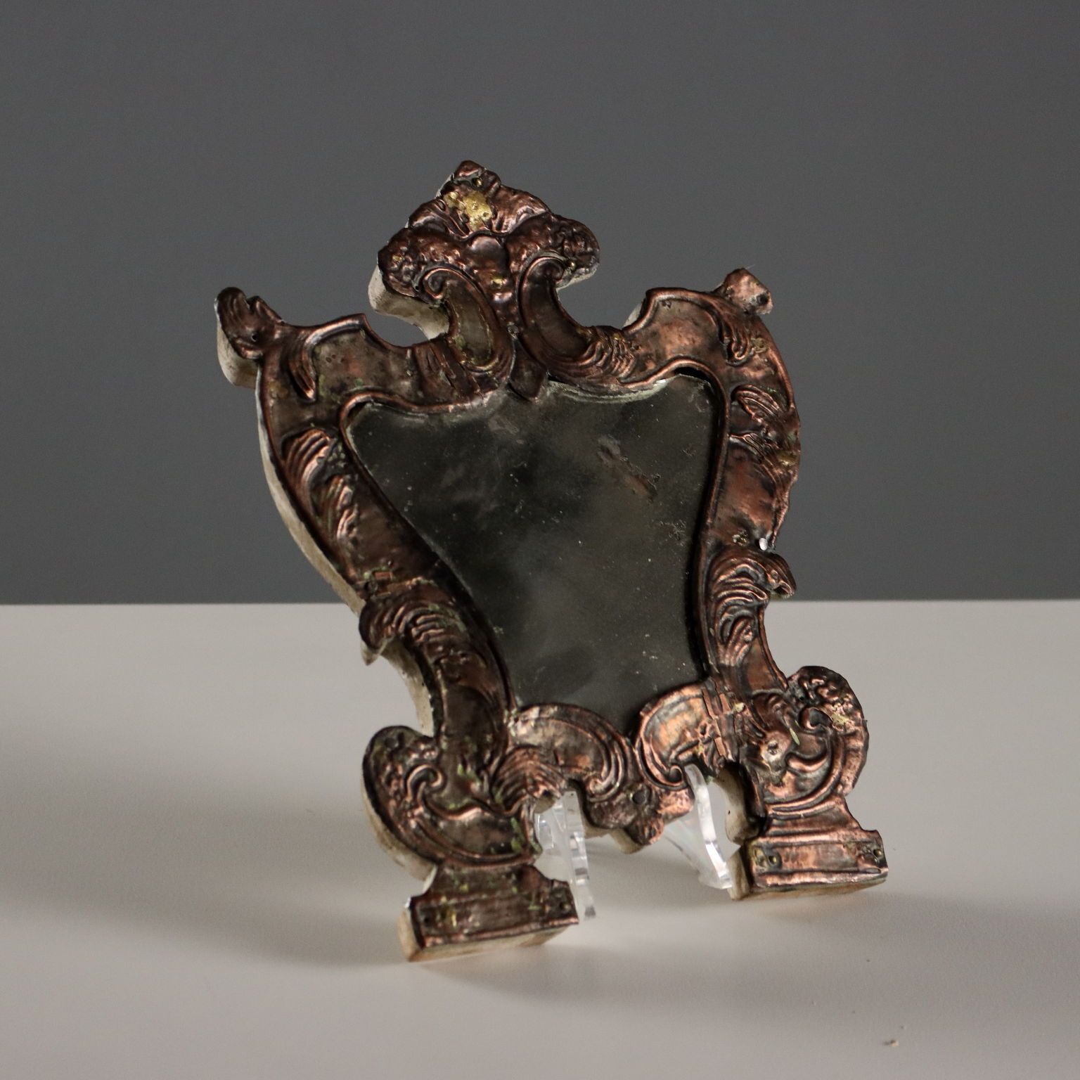 Antique Altar Card Sheeth Metal Italy XVIII XIX Century