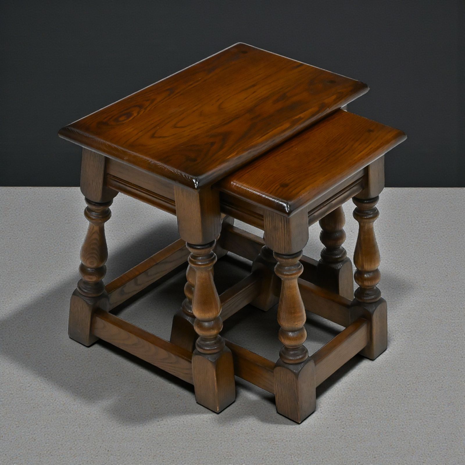 Old Charm Oak Nest Of 2 Tables Model 1494 Light Oak Finish Free Uk Delivery photo vintage
